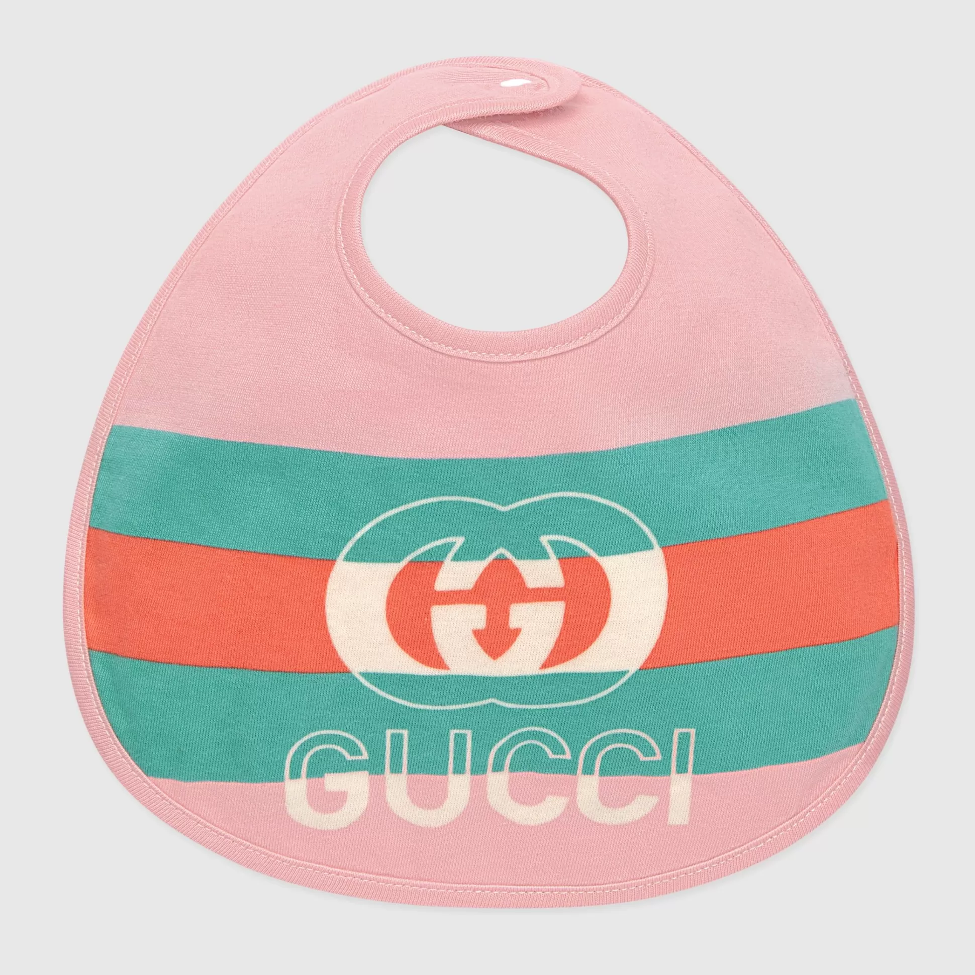 GUCCI Baby Cotton Bib With Web-Children Accessories