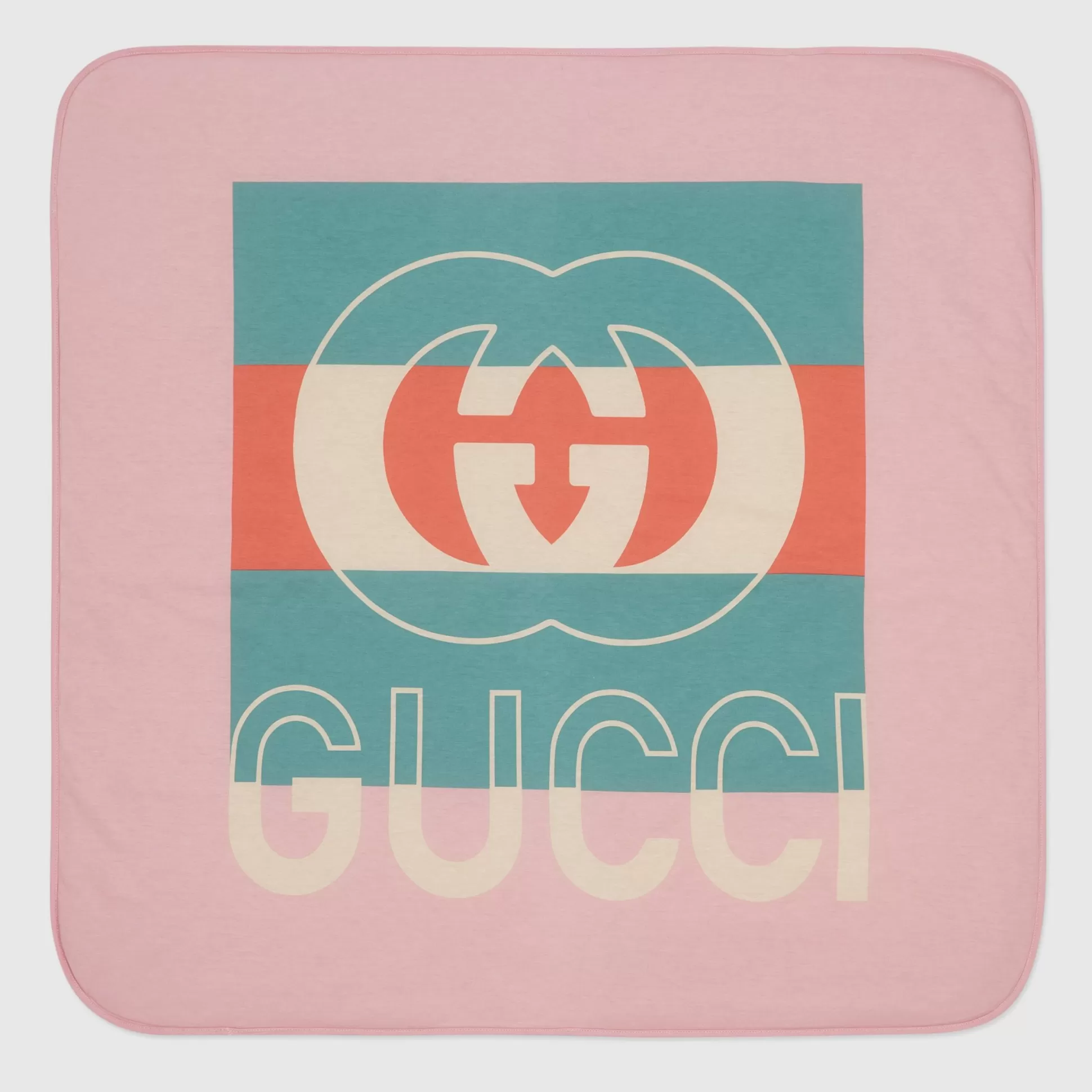 GUCCI Baby Cotton Blanket With Web-Children Accessories