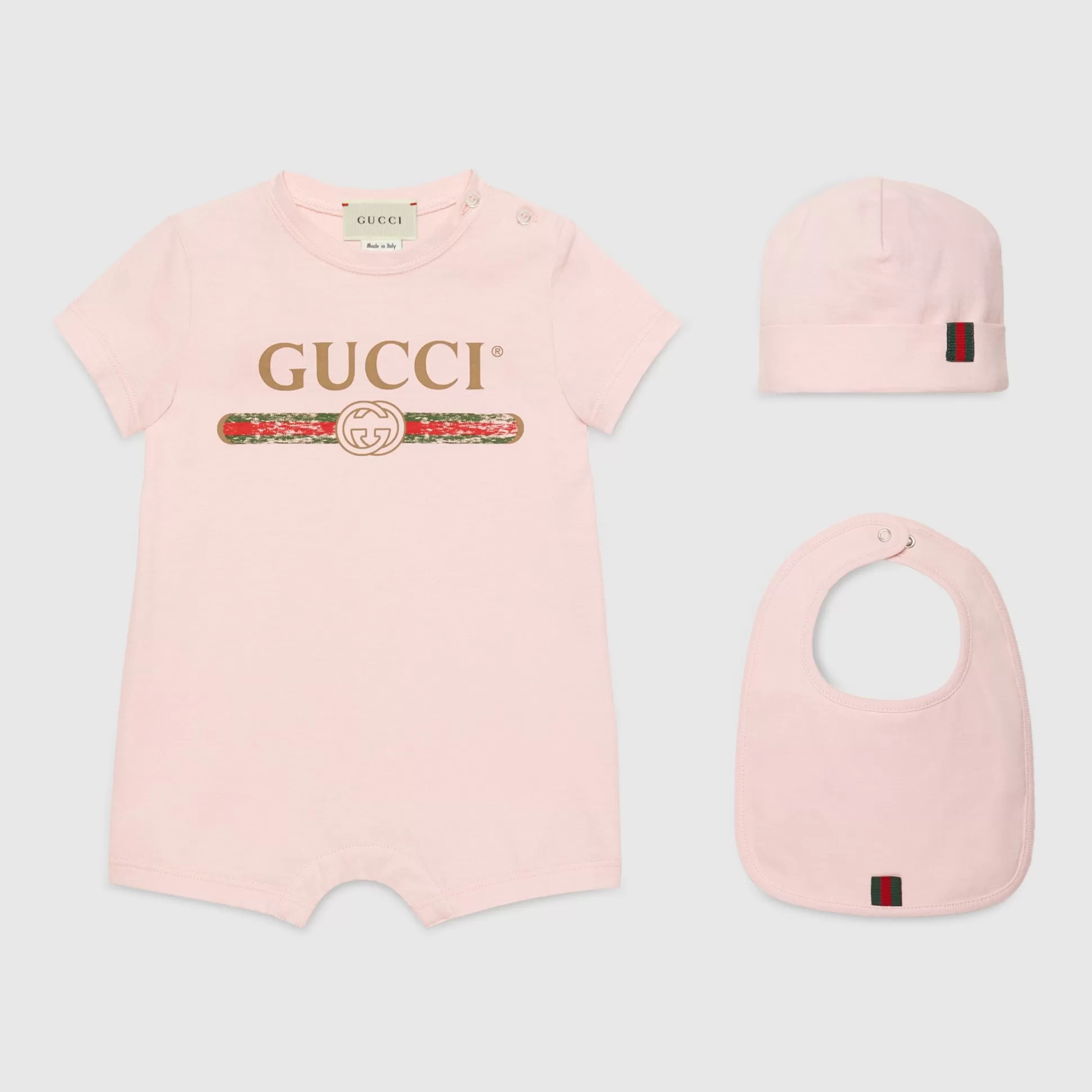 GUCCI Baby Cotton Gift Set With Logo-Children Newborn (0-12 Months)