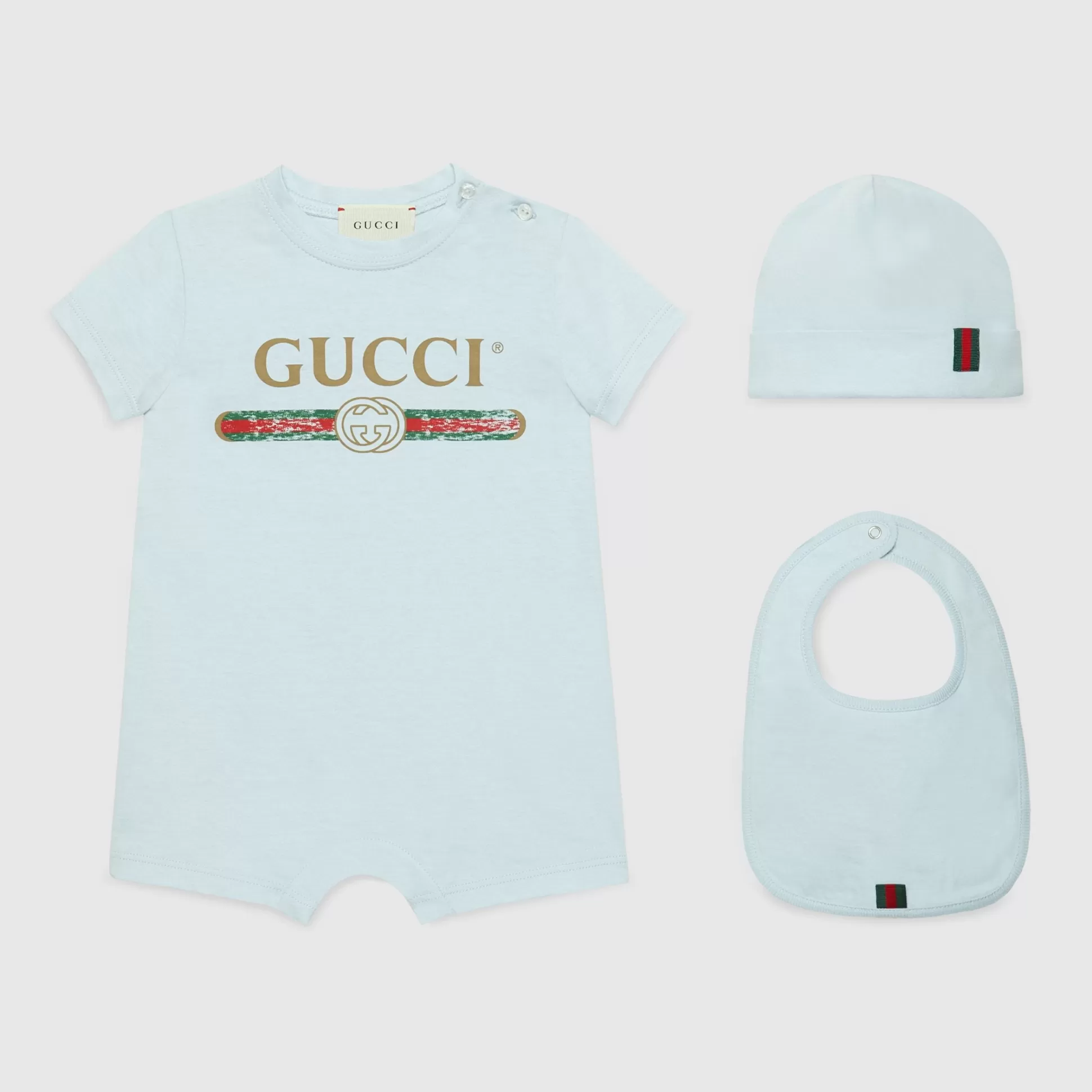 GUCCI Baby Cotton Gift Set With Logo-Children Boys (0-36 Months)