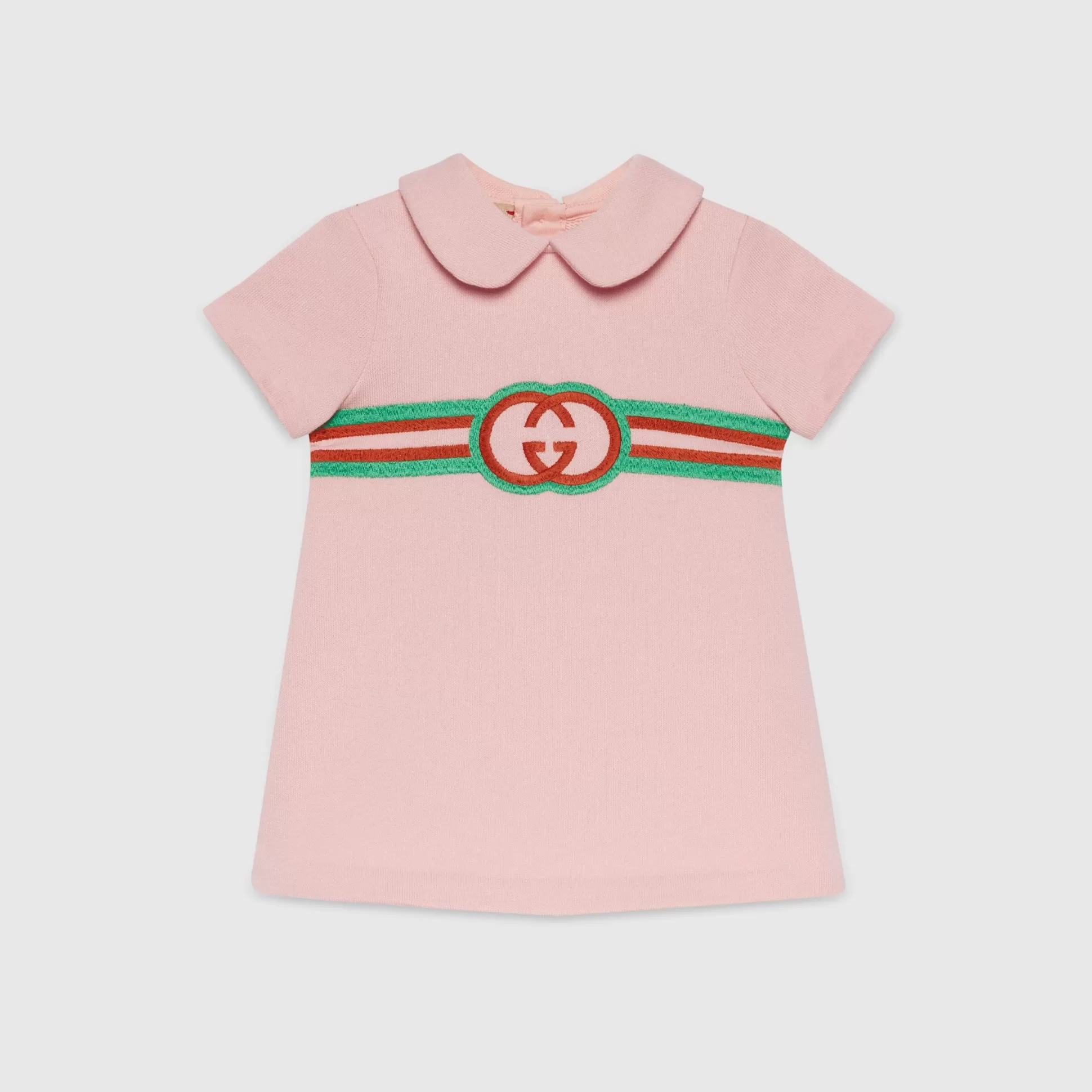 GUCCI Baby Cotton Jersey Dress With Embroidery-Children Girls (0-36 Months)
