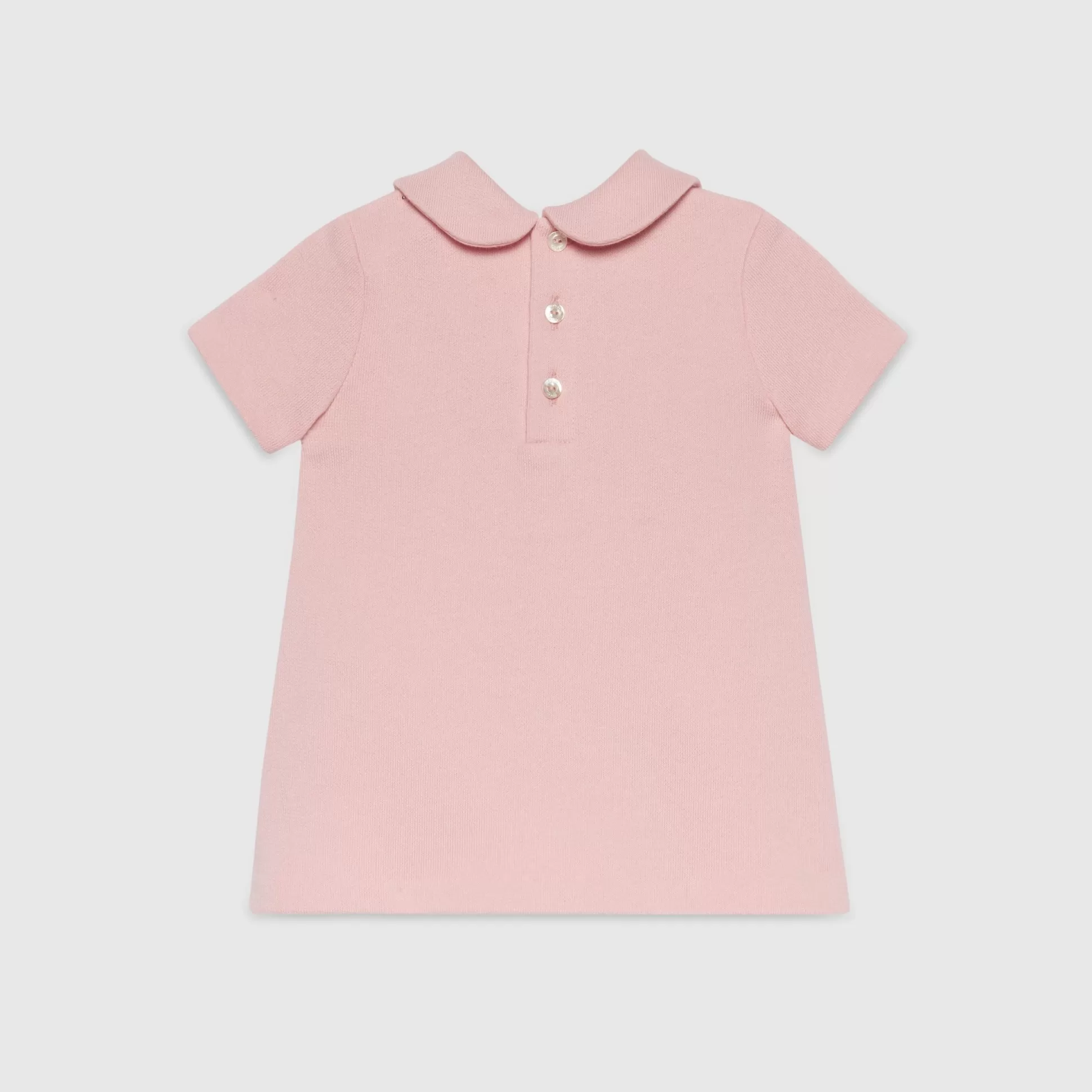 GUCCI Baby Cotton Jersey Dress With Embroidery-Children Girls (0-36 Months)
