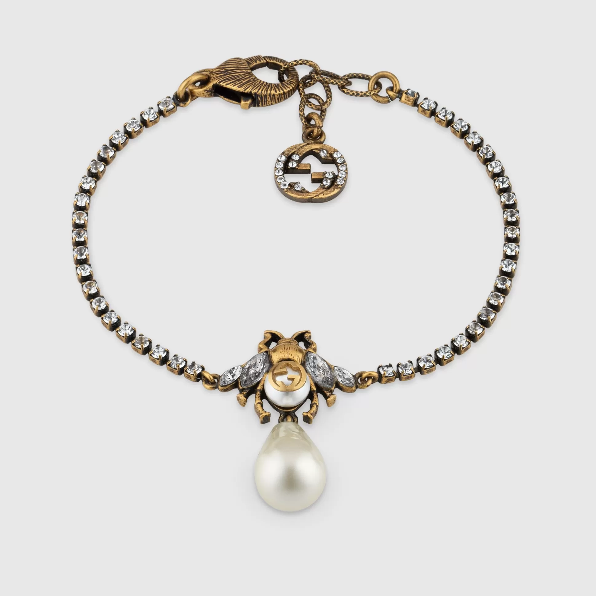 GUCCI Bee Bracelet With Pearl- Bracelets