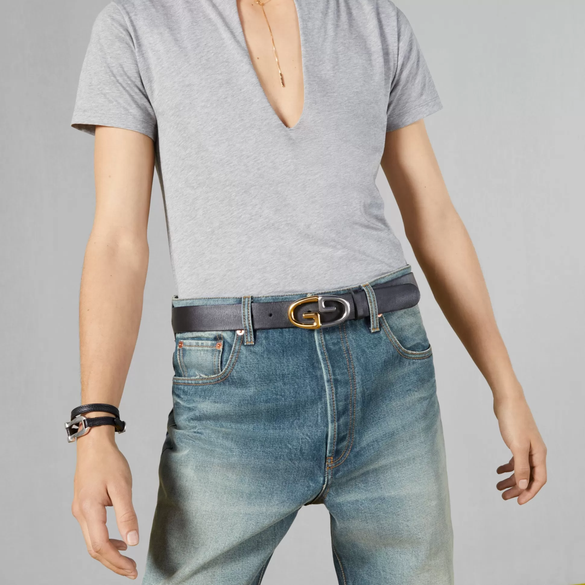 GUCCI Belt With Two-Toned Metal Buckle-Men Shop By Look