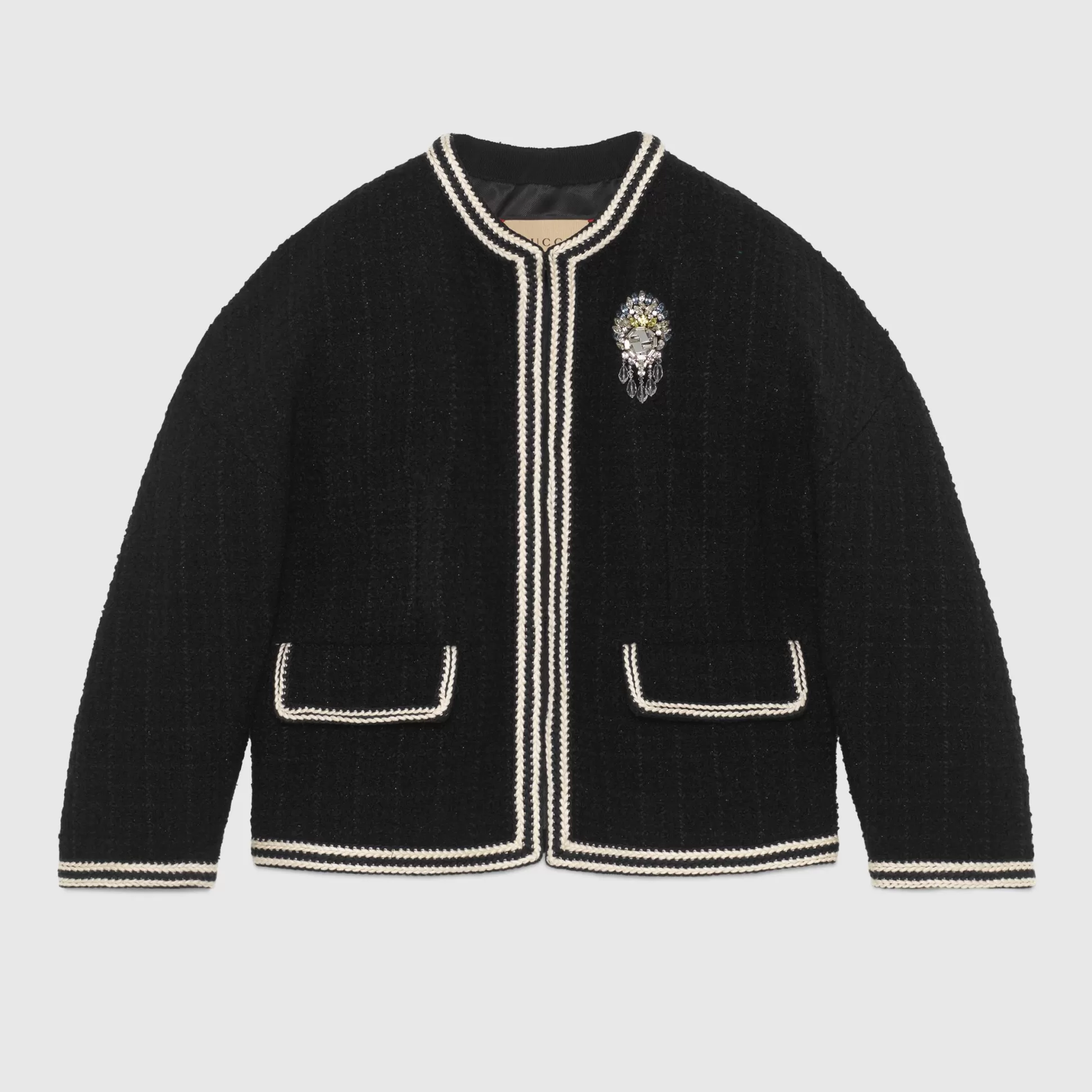 GUCCI Boucle Tweed Wool Jacket-Women Coats & Jackets