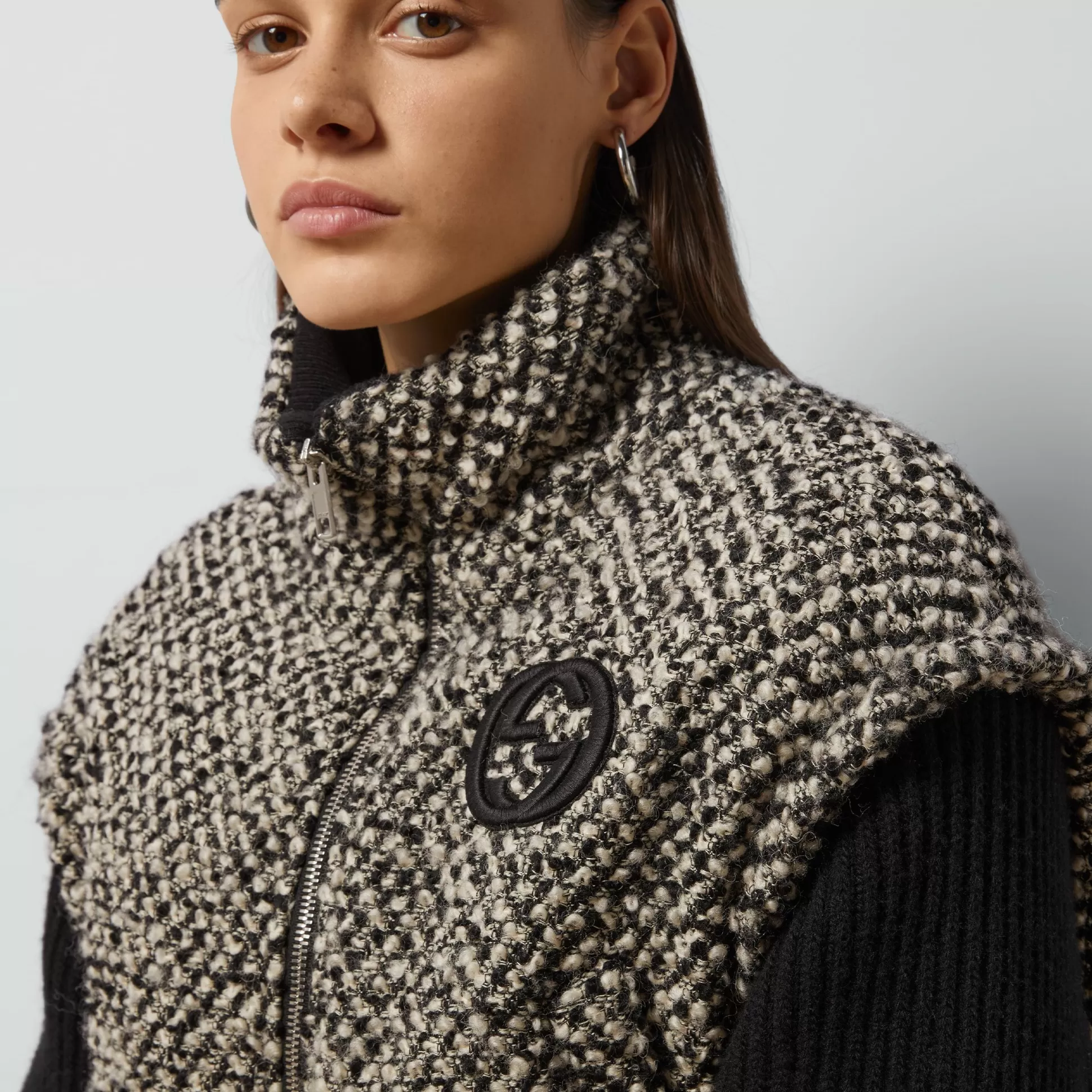 GUCCI Boucle Wool Jacket With Interlocking G-Women Outerwear