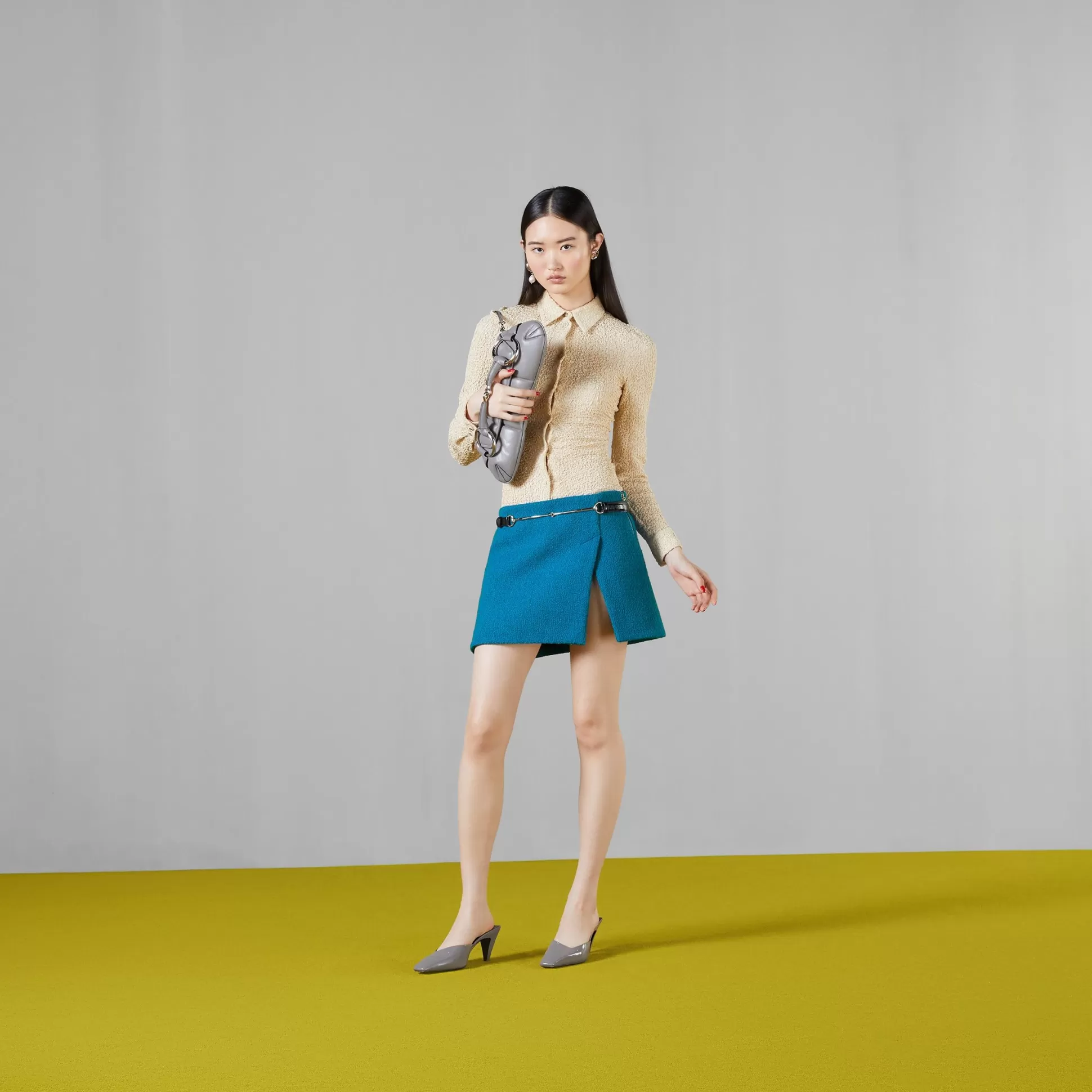 GUCCI Boucle Wool Mini Skirt-Women Skirts