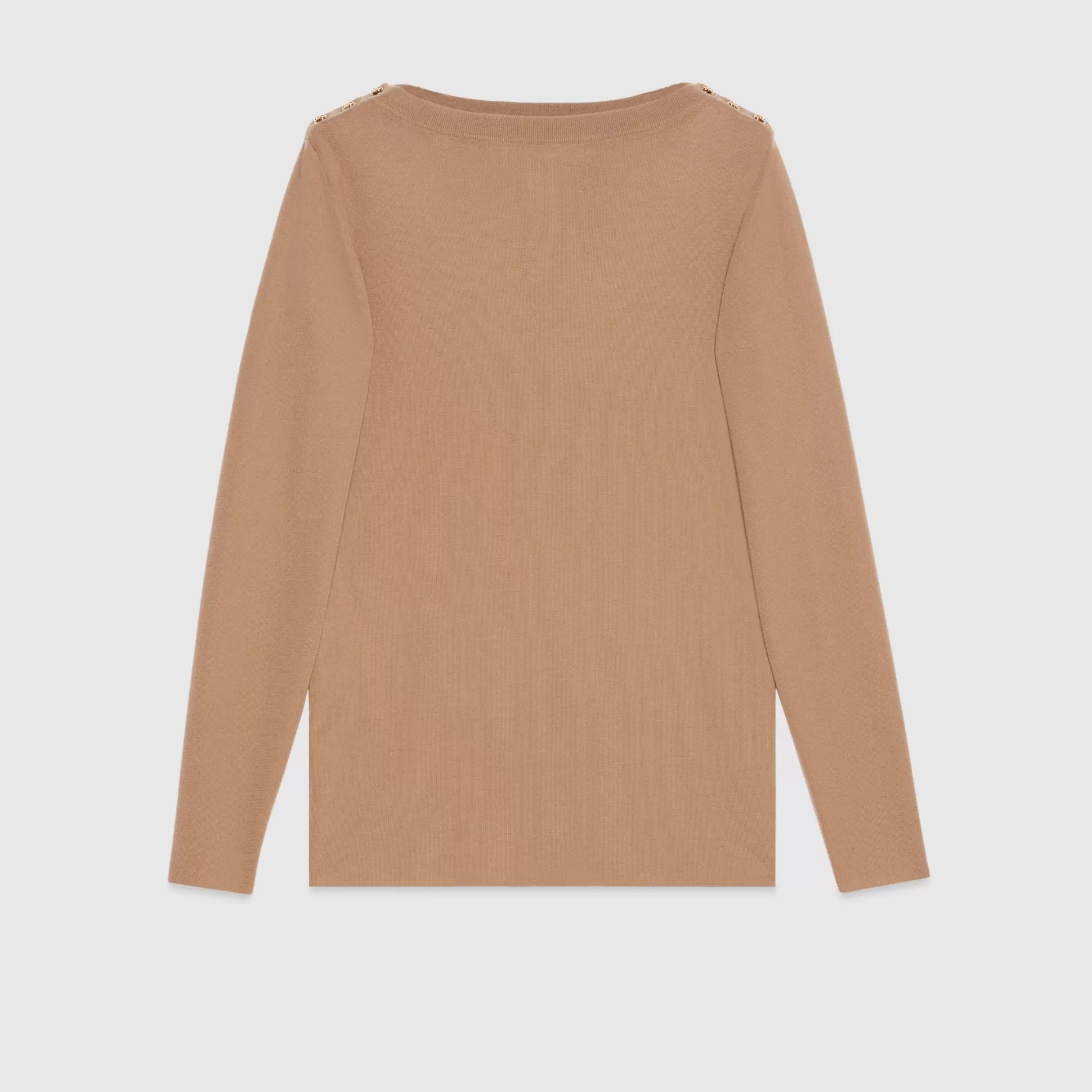 GUCCI Cashmere Rib Stitch Top-Women Knitwear