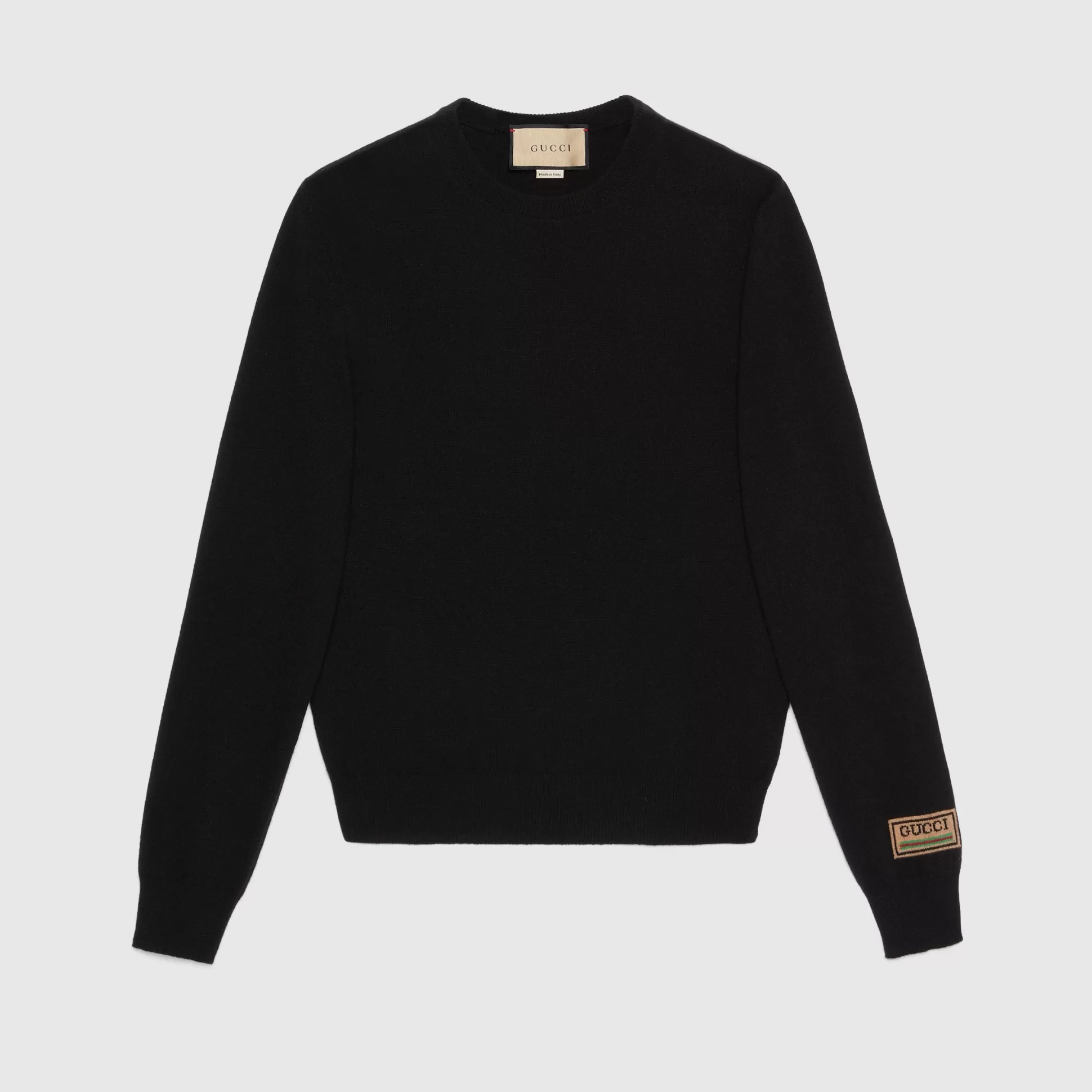 GUCCI Cashmere Sweater With Patch-Men Knitwear