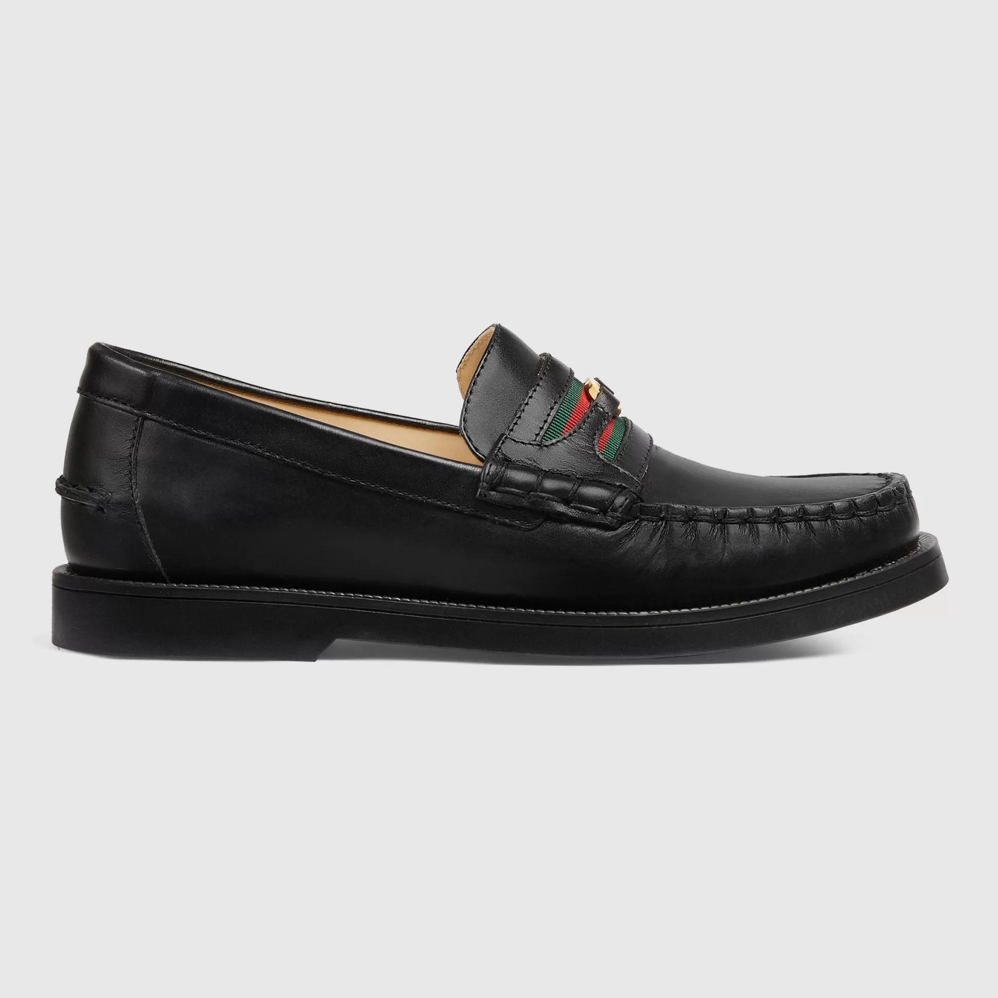 GUCCI Children Interlocking G Web Loafer-Children Shoes