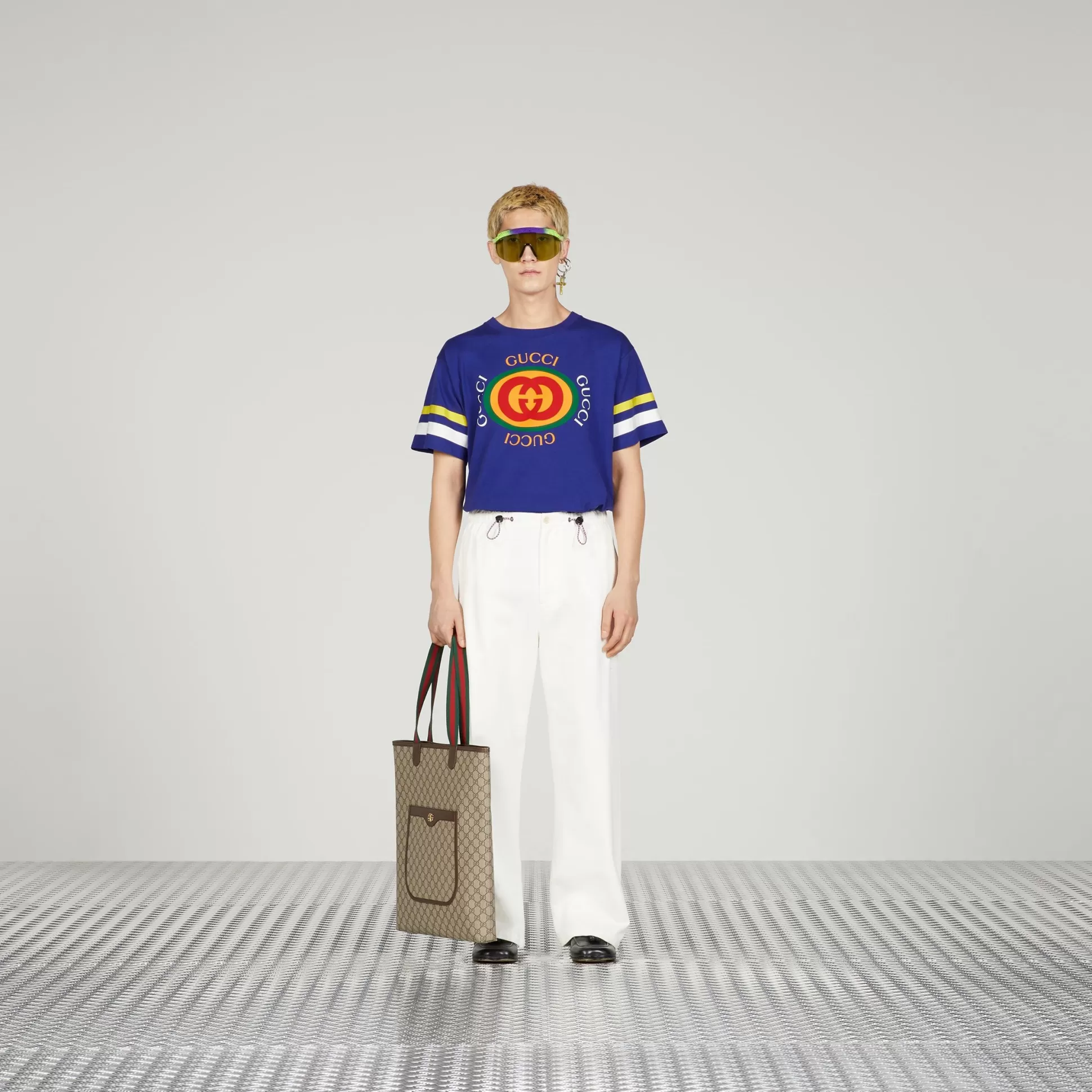 GUCCI Cotton Drill Pant With Embroidery-Men Pants & Shorts