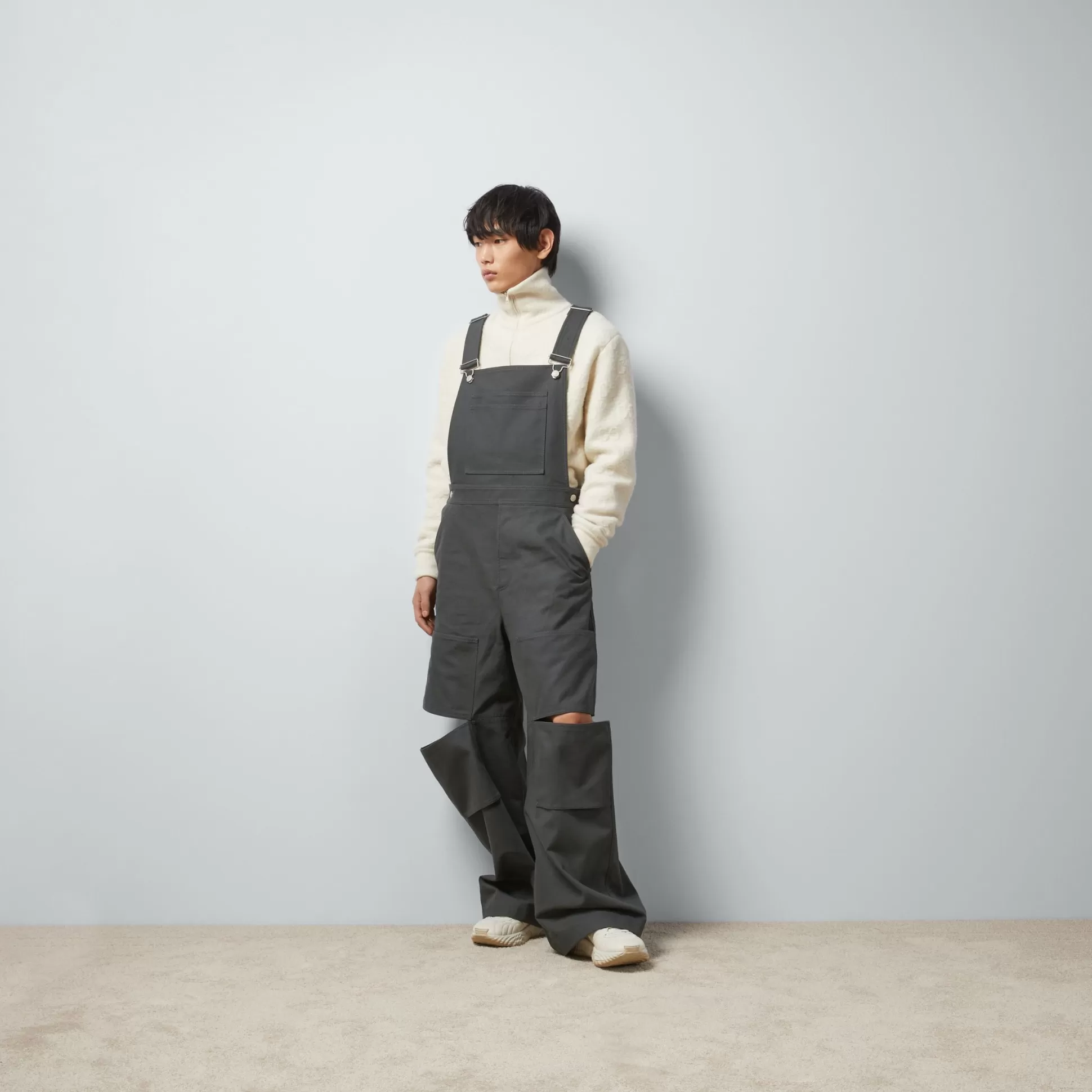 GUCCI Cotton Dungarees With Patch-Men Pants & Shorts