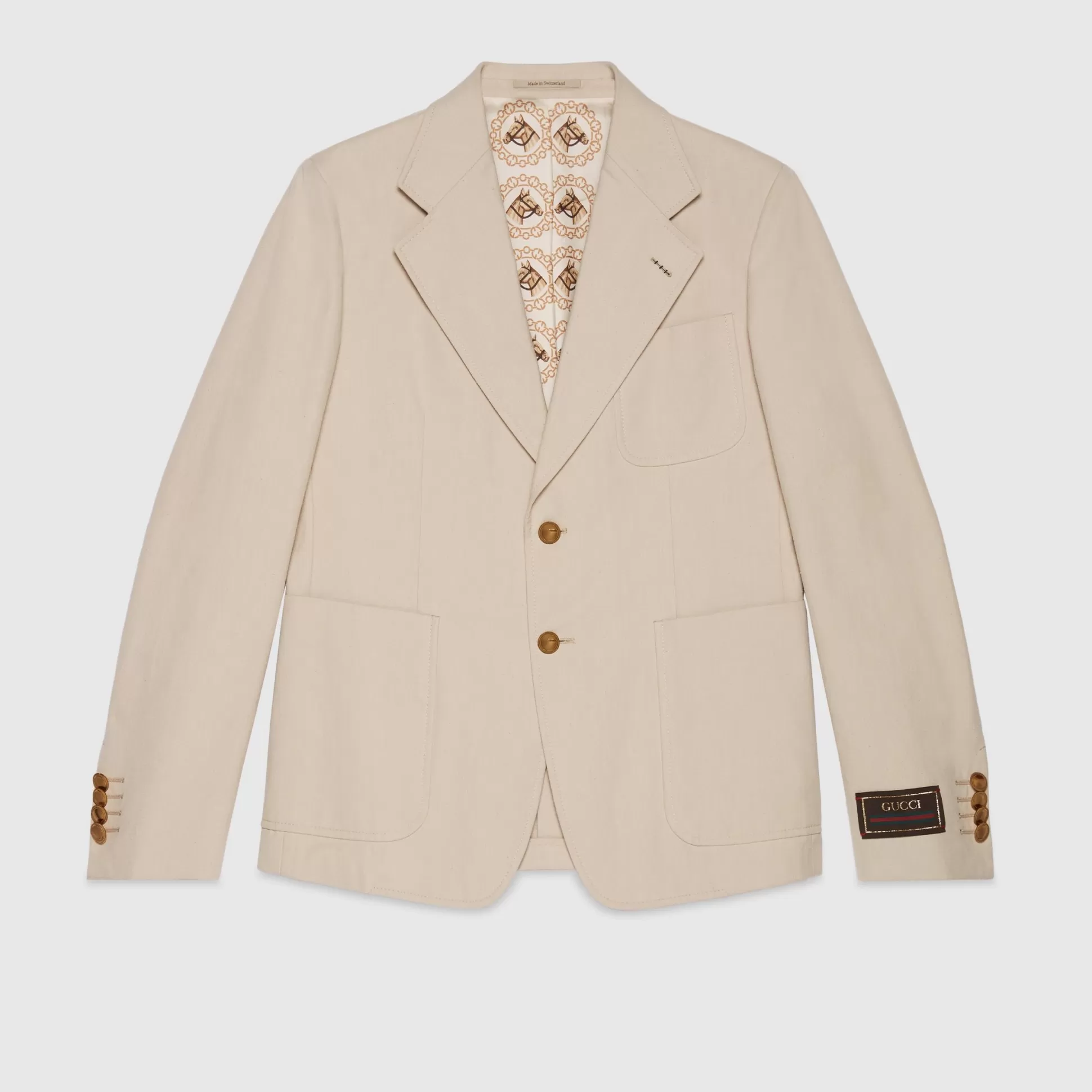 GUCCI Cotton Formal Jacket With Embroidery-Men Formalwear
