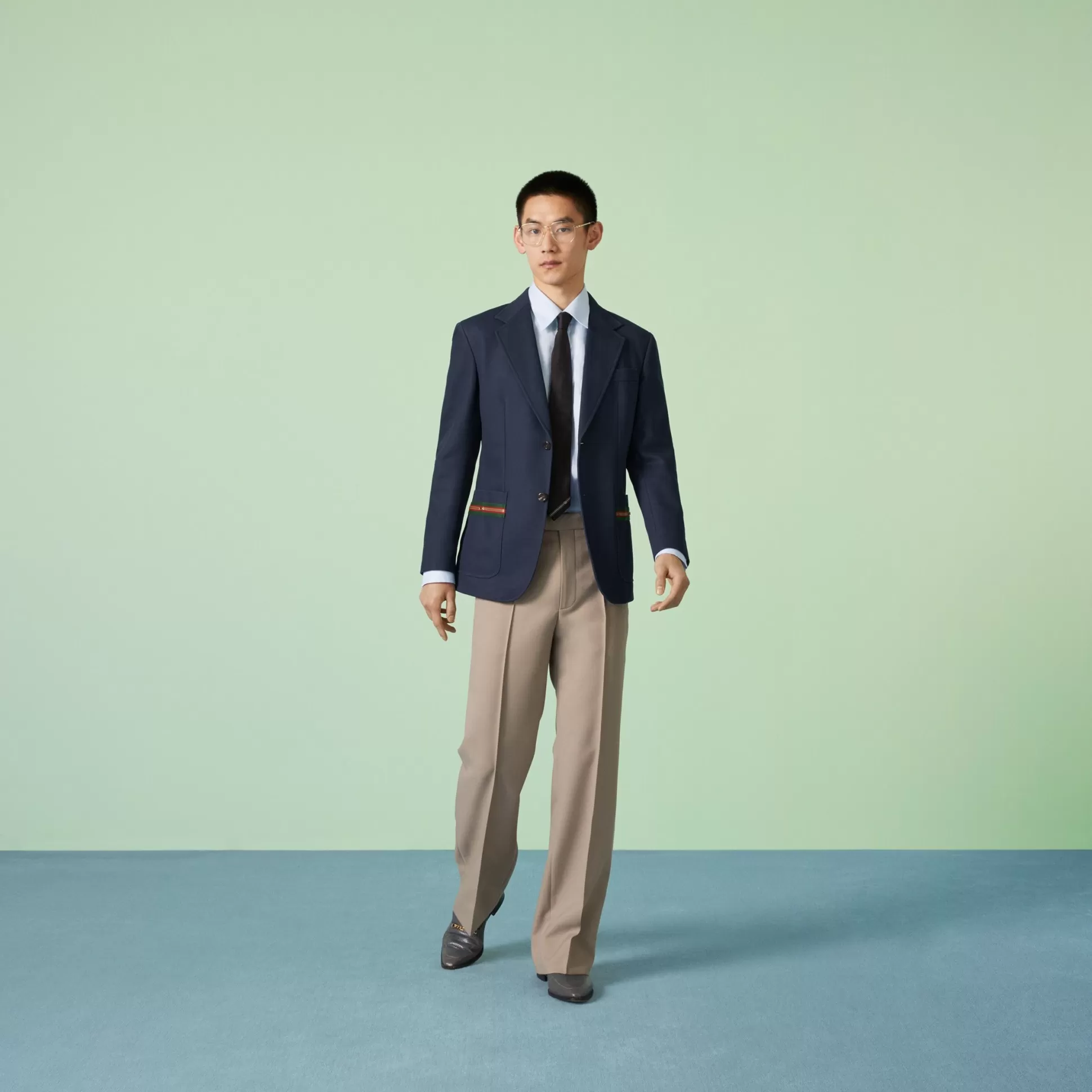 GUCCI Cotton Formal Jacket With Web Detail-Men Formalwear