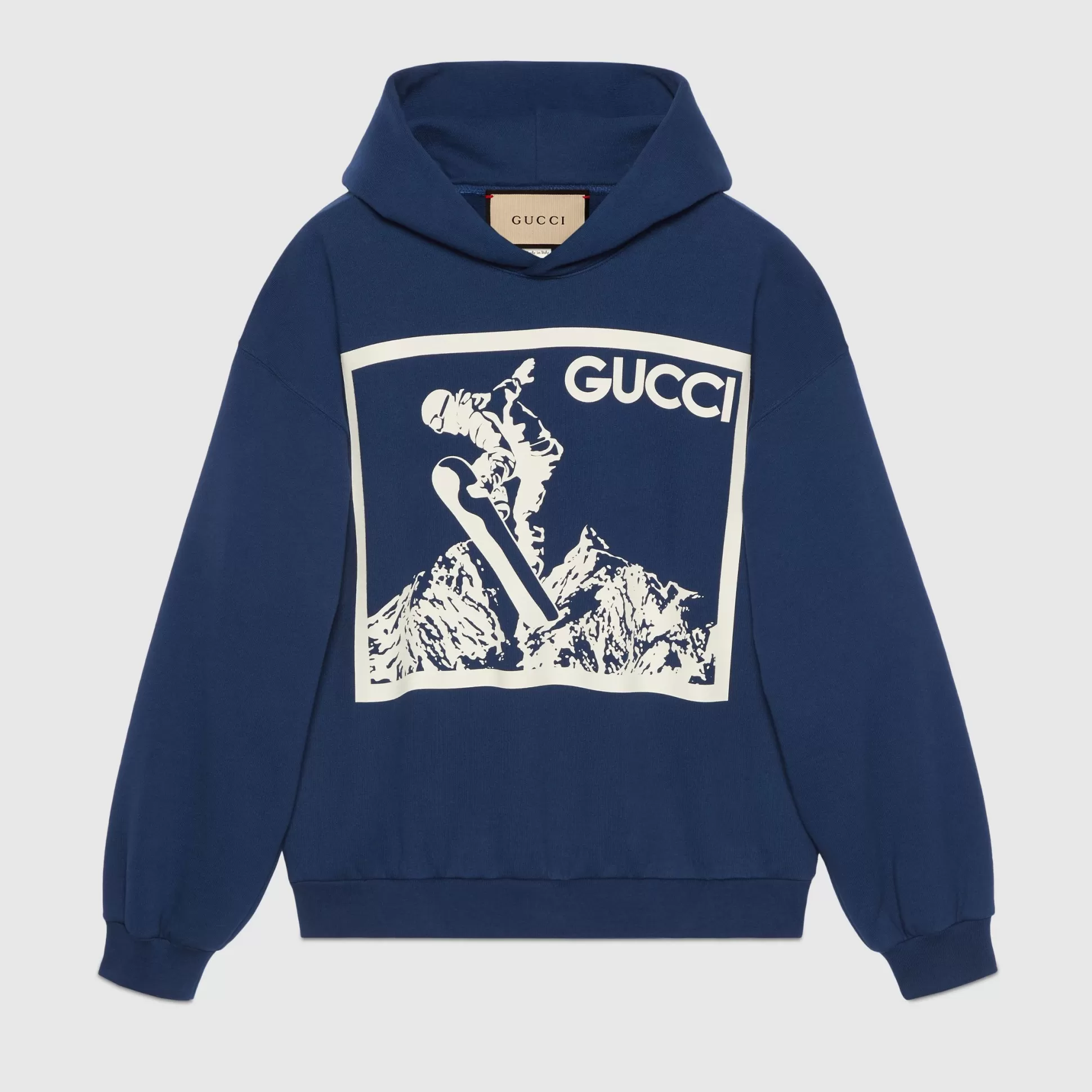 GUCCI Cotton Jersey Hooded Sweatshirt-Men Tracksuits & Sweatshirts