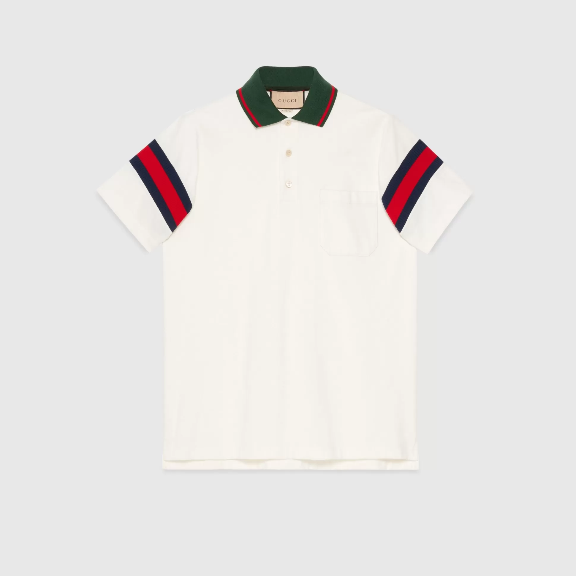 GUCCI Cotton Jersey Polo With Web-Men T-Shirts & Polos