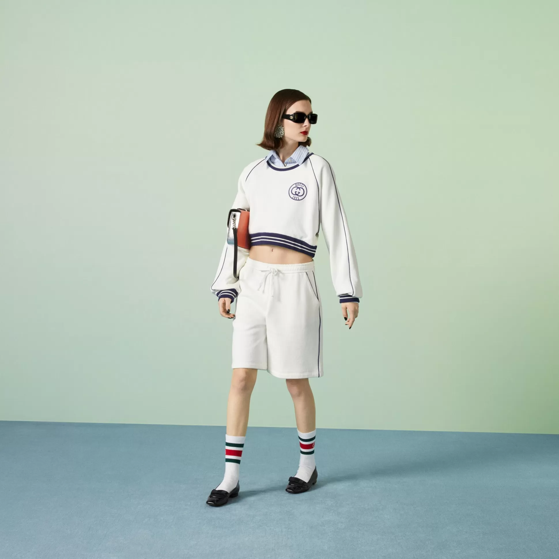 GUCCI Cotton Jersey Shorts With Embroidery-Women Activewear