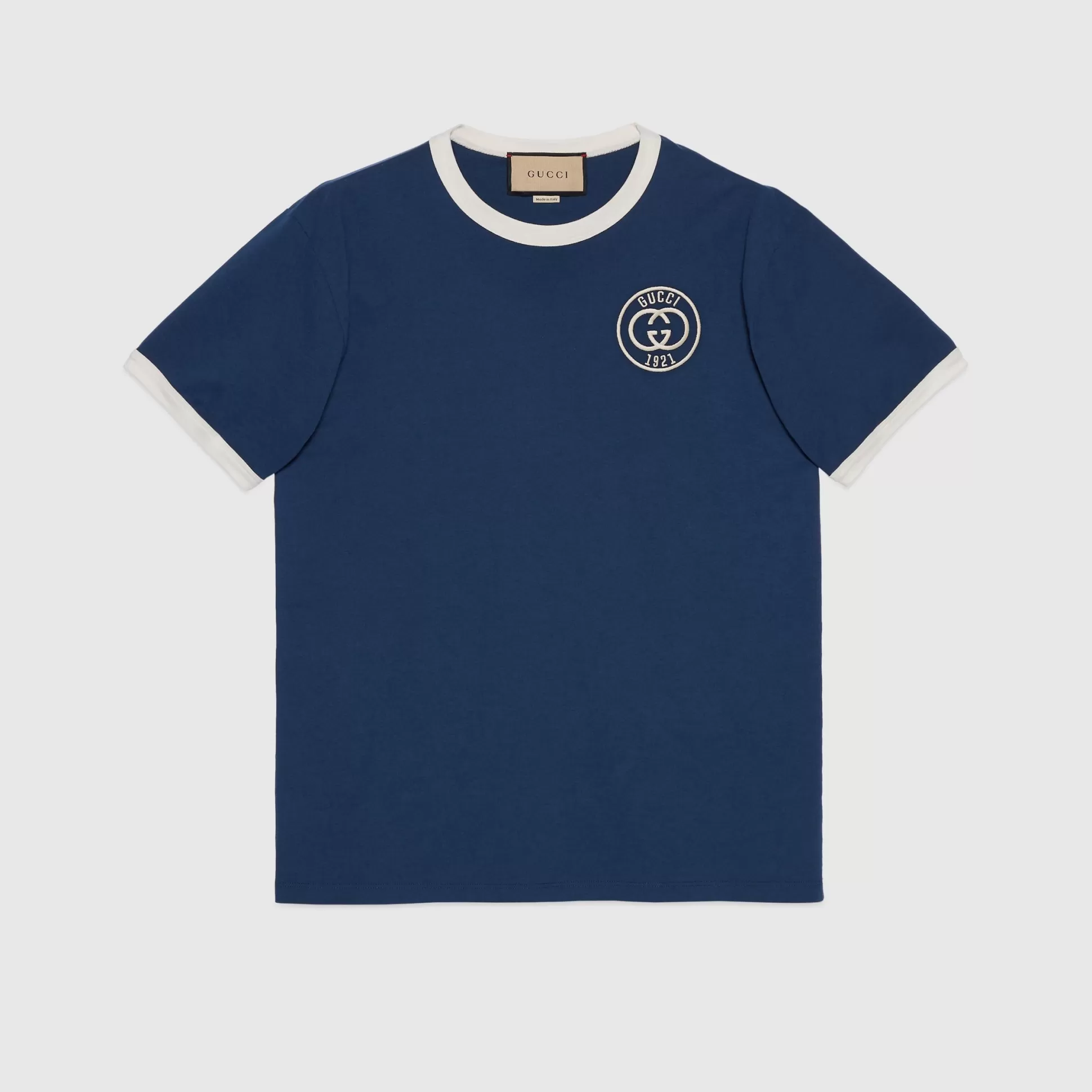 GUCCI Cotton Jersey T-Shirt With Embroidery-Men T-Shirts & Polos