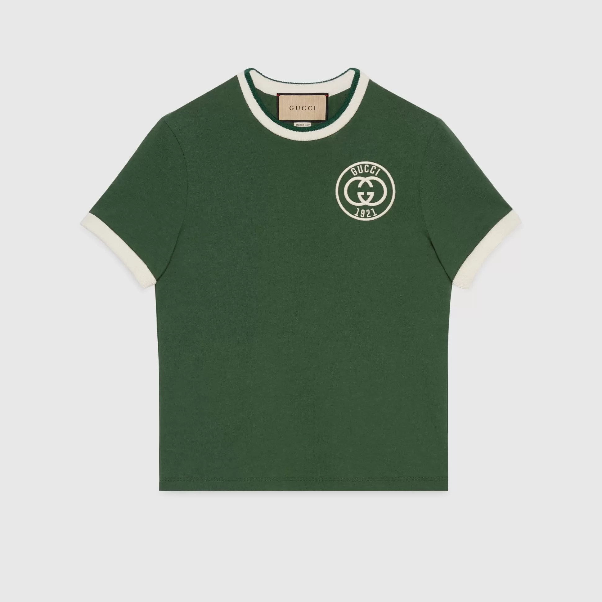 GUCCI Cotton Jersey T-Shirt With Embroidery-Women Activewear