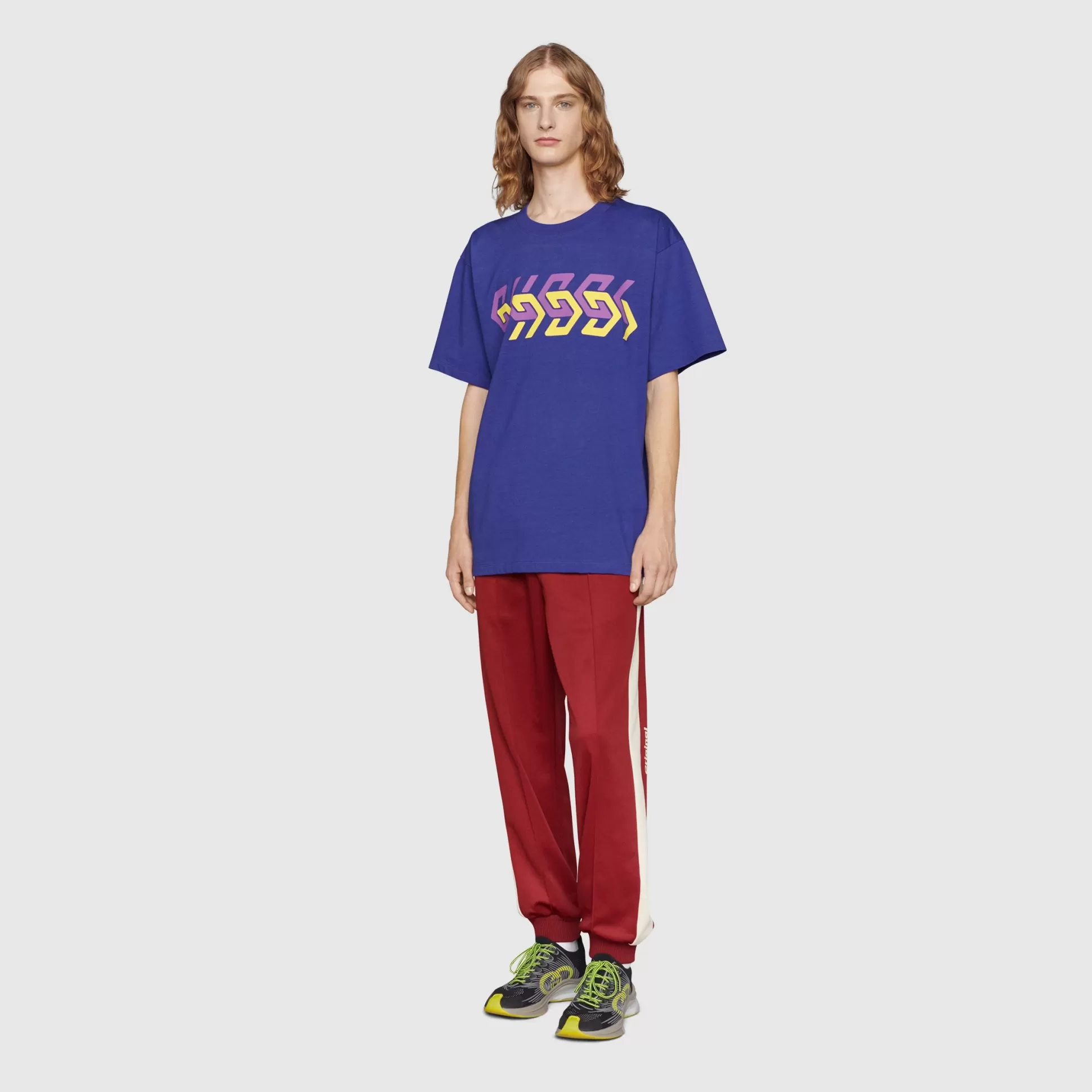 GUCCI Cotton Jersey T-Shirt With Mirror Print-Men T-Shirts & Polos