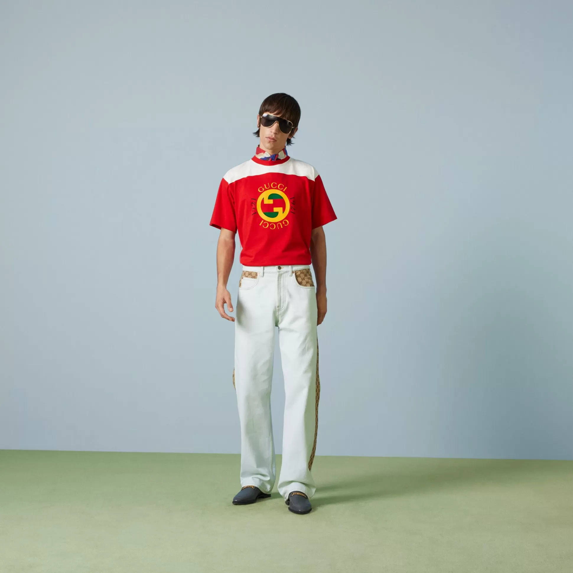 GUCCI Cotton Jersey T-Shirt With Print-Men T-Shirts & Polos