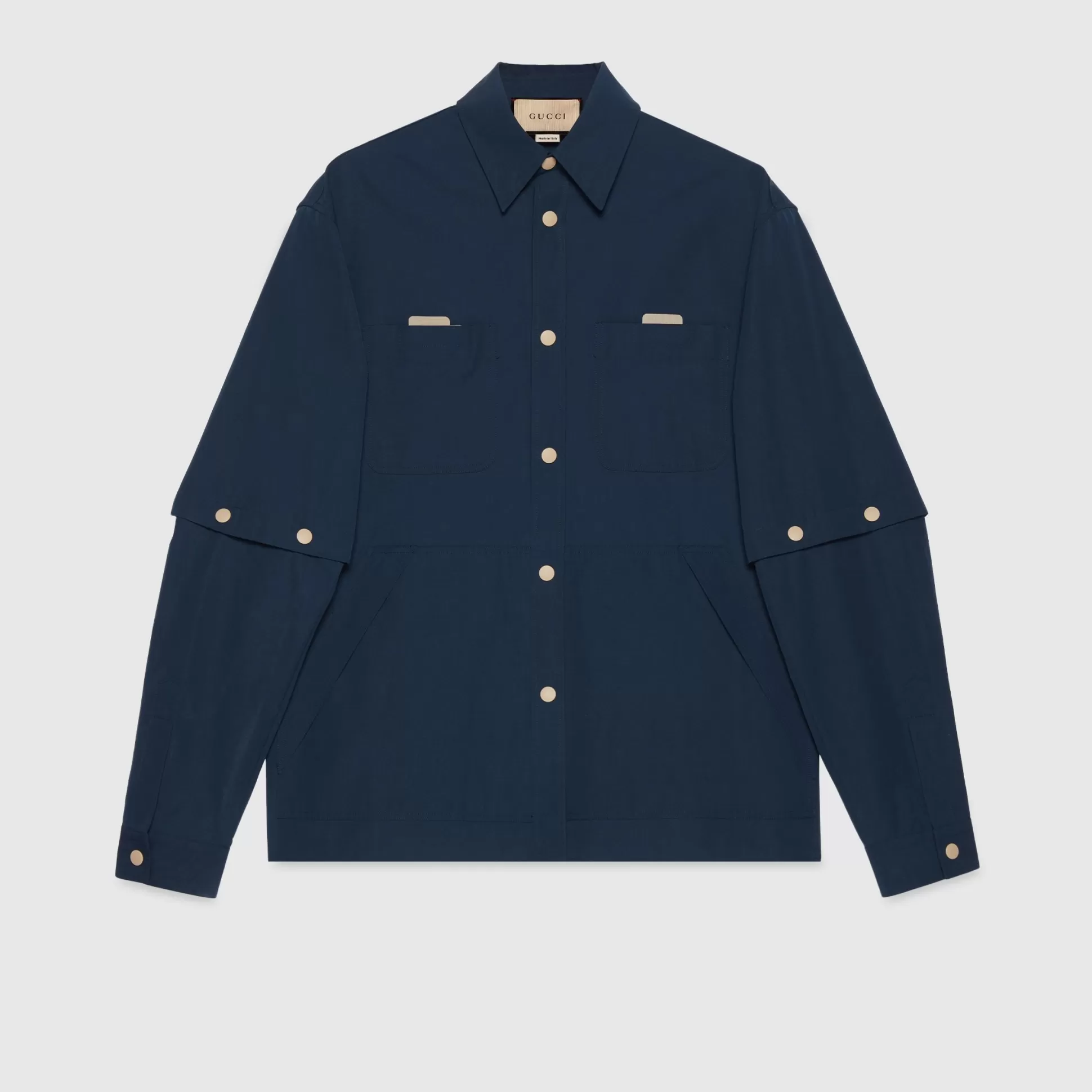GUCCI Cotton Nylon Shirt With Embroidery-Men Outerwear