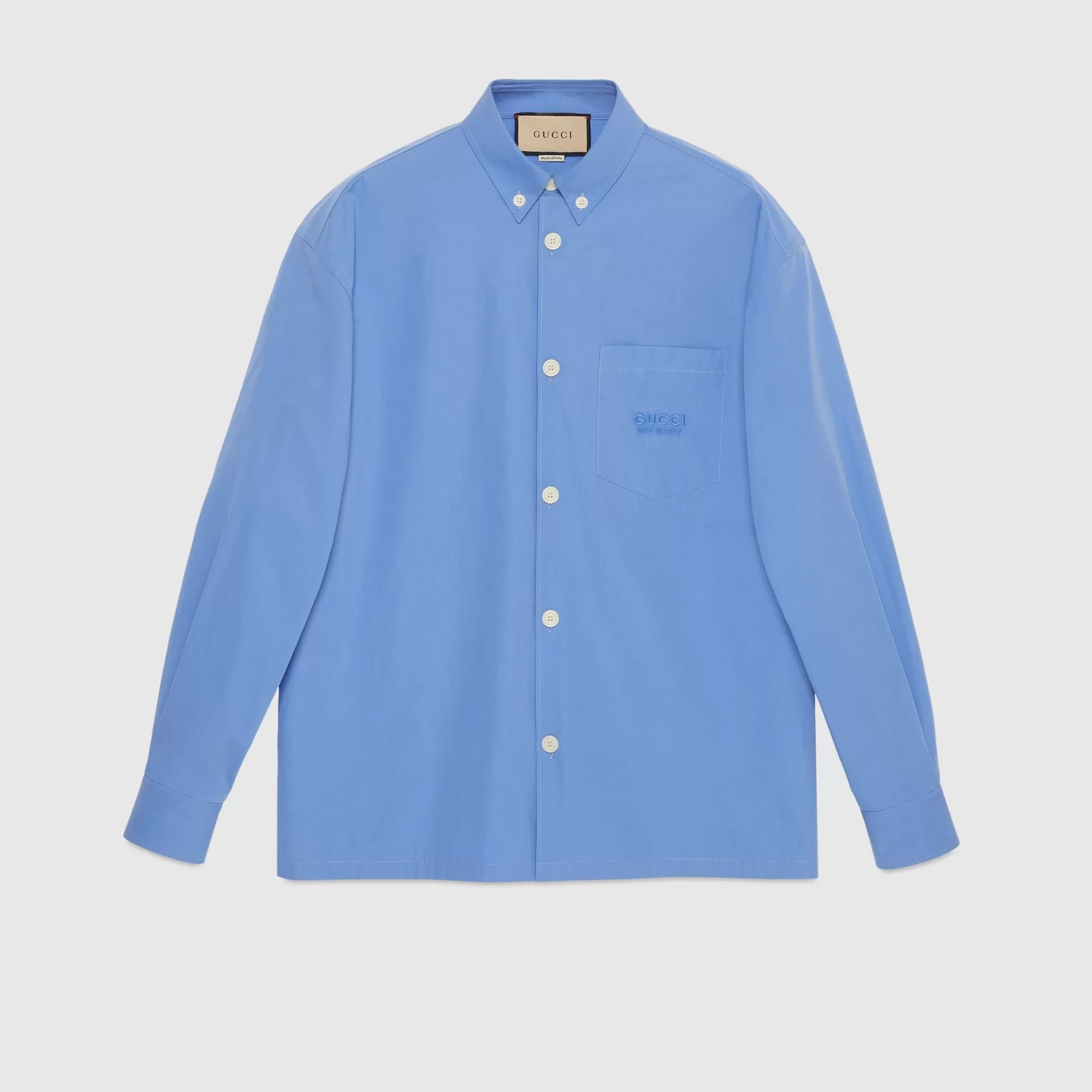 GUCCI Cotton Shirt With Embroidery-Men Shirts