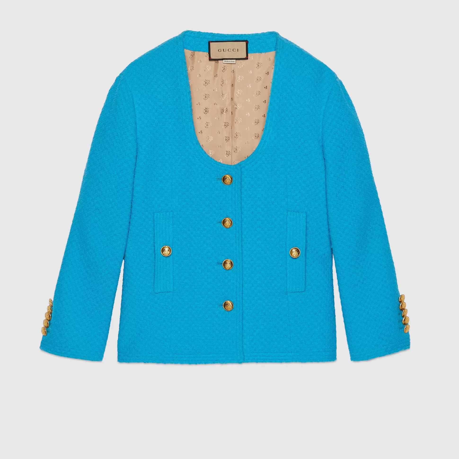 GUCCI Cotton Tweed Jacket-Women Coats & Jackets