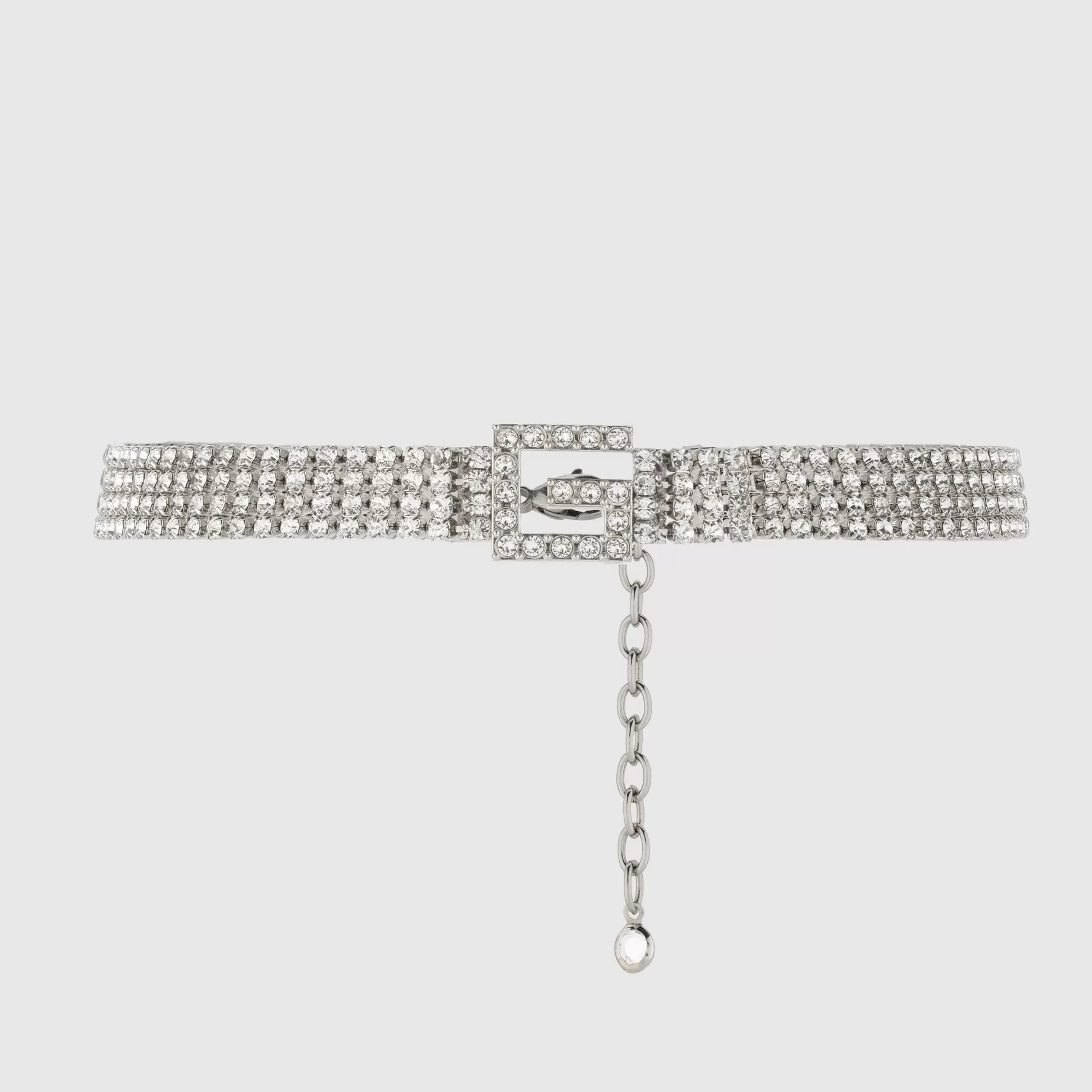 GUCCI Crystal Square G Necklace- Necklaces