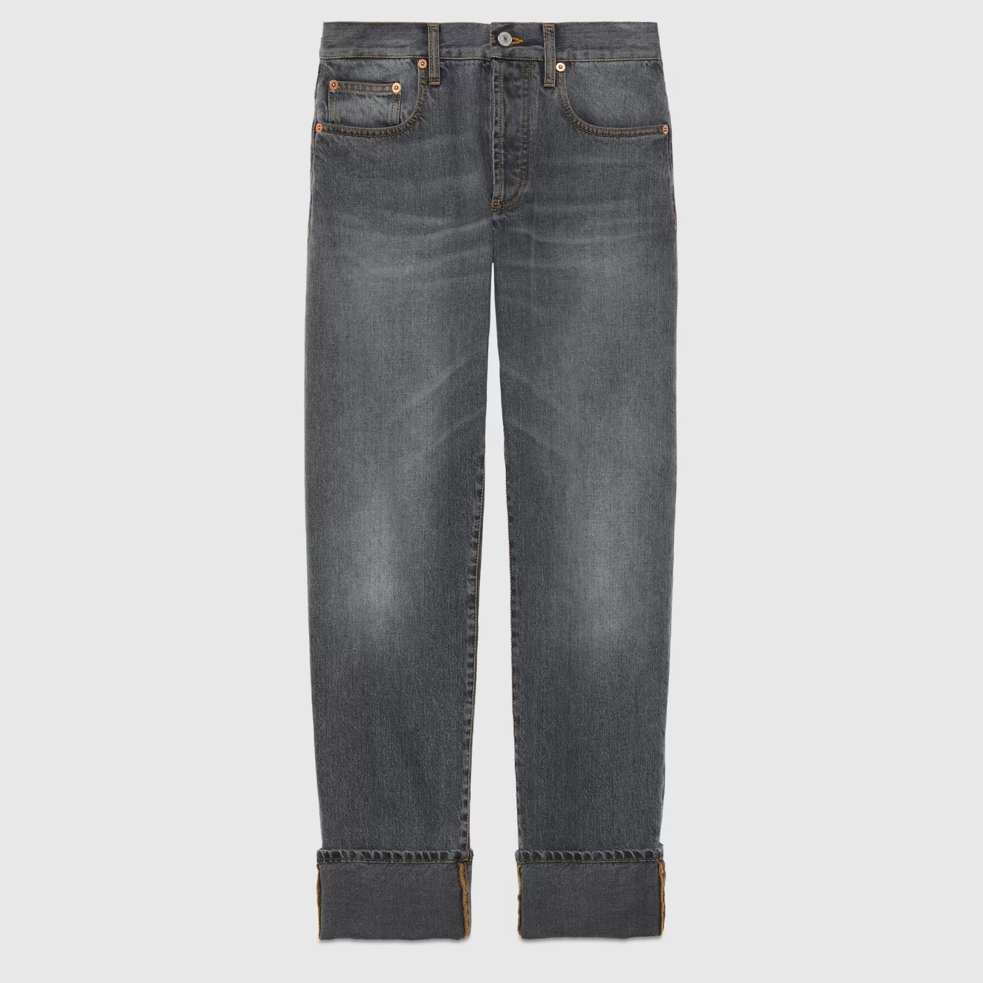 GUCCI Denim Pant With Retro Square G-Women Denim