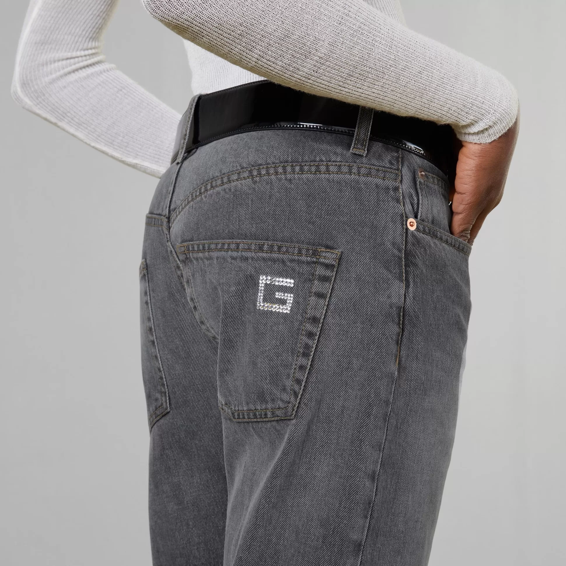 GUCCI Denim Pant With Retro Square G-Women Denim