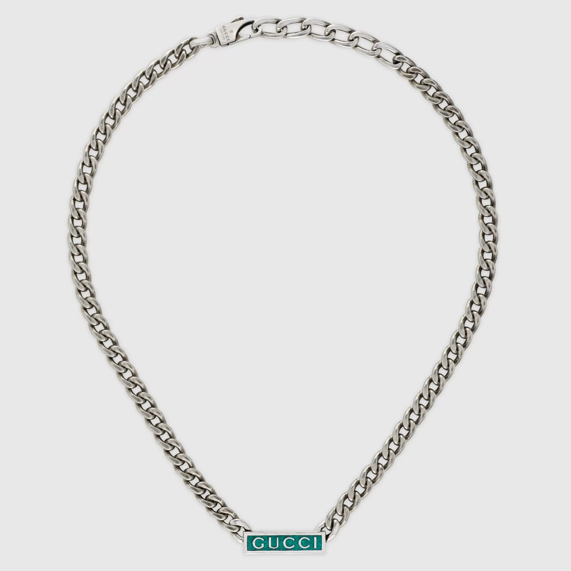 GUCCI Enamel Necklace With Logo- Necklaces