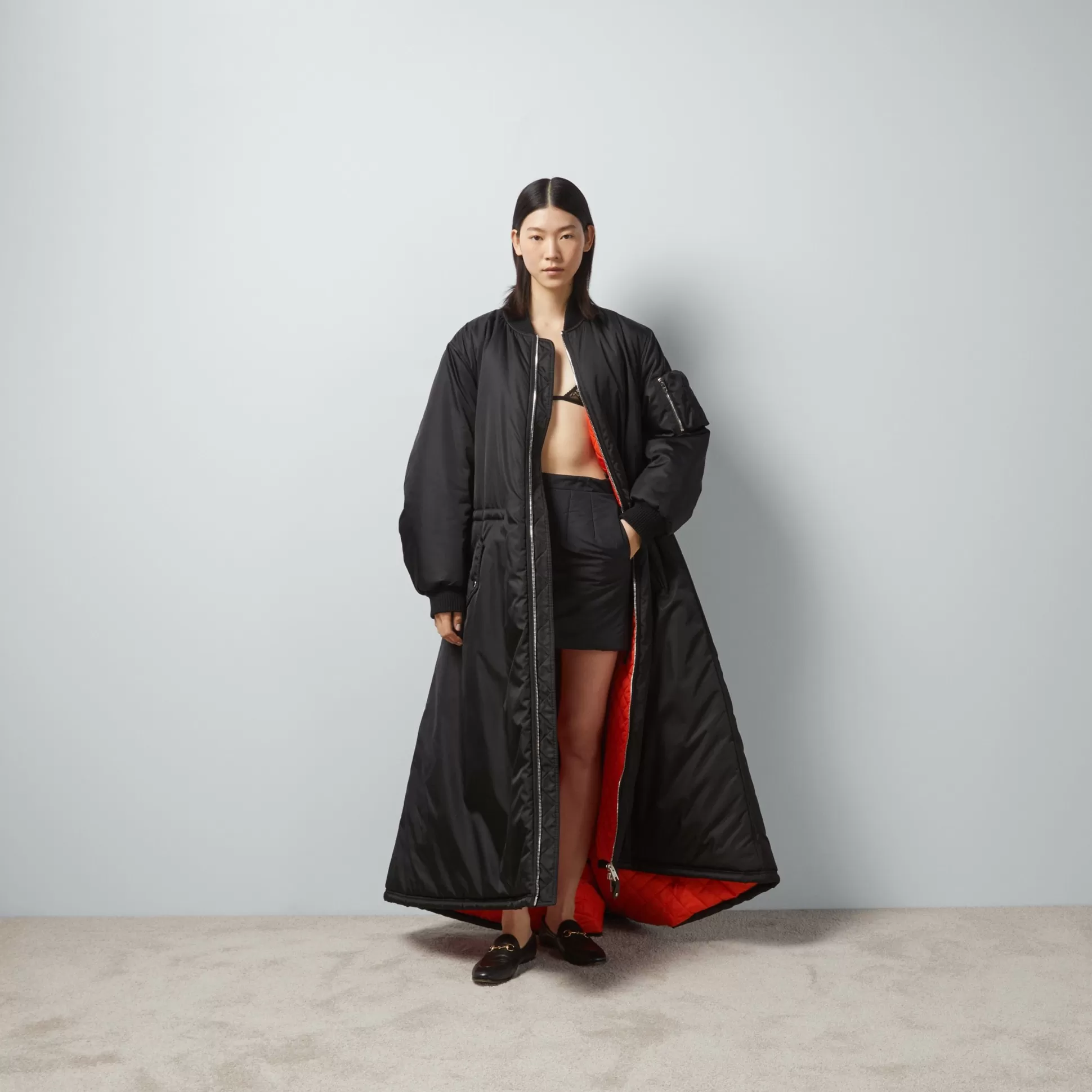 GUCCI Fine Nylon Coat With Label-Women Outerwear