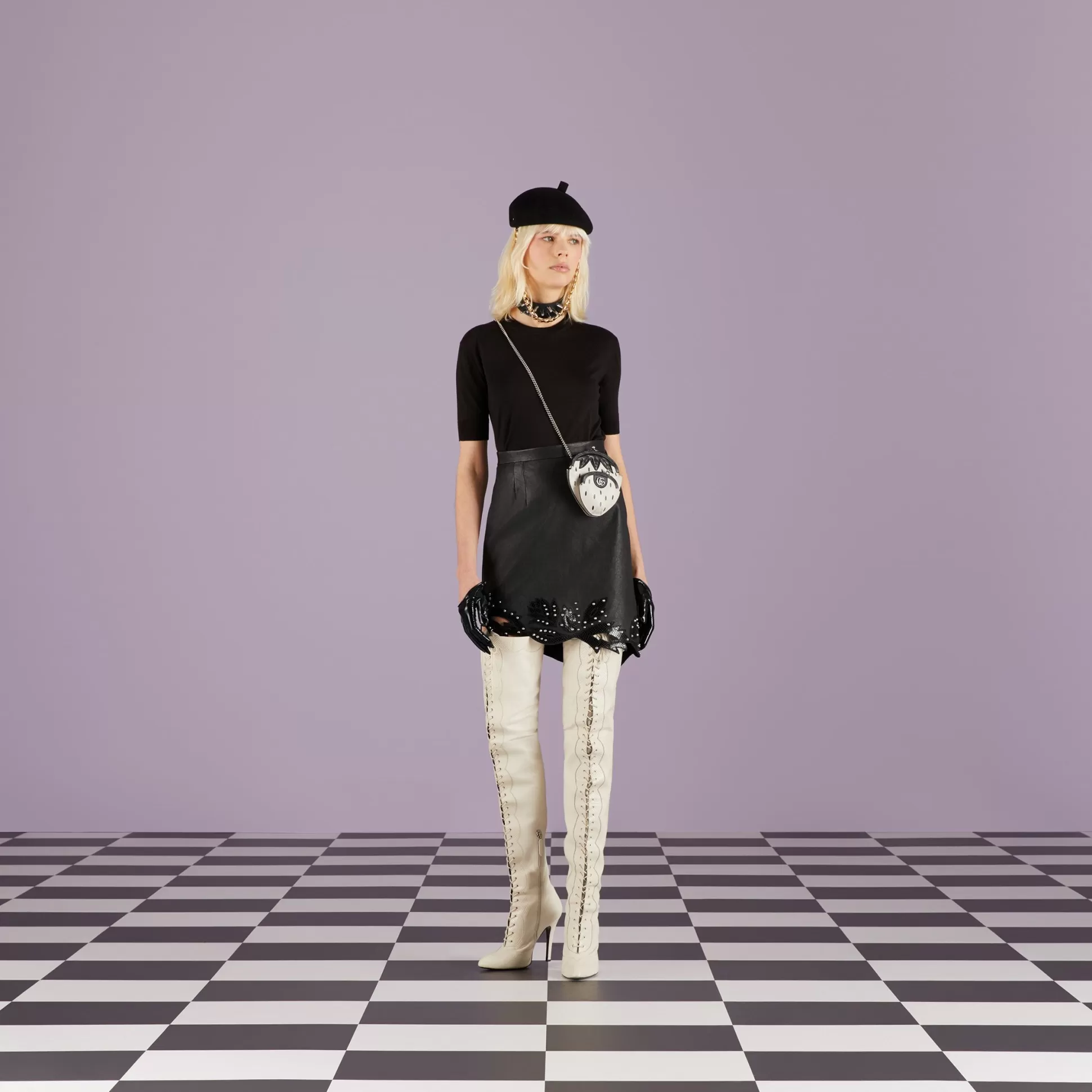 GUCCI Fine Wool Top With Horsebit Intarsia-Women Knitwear