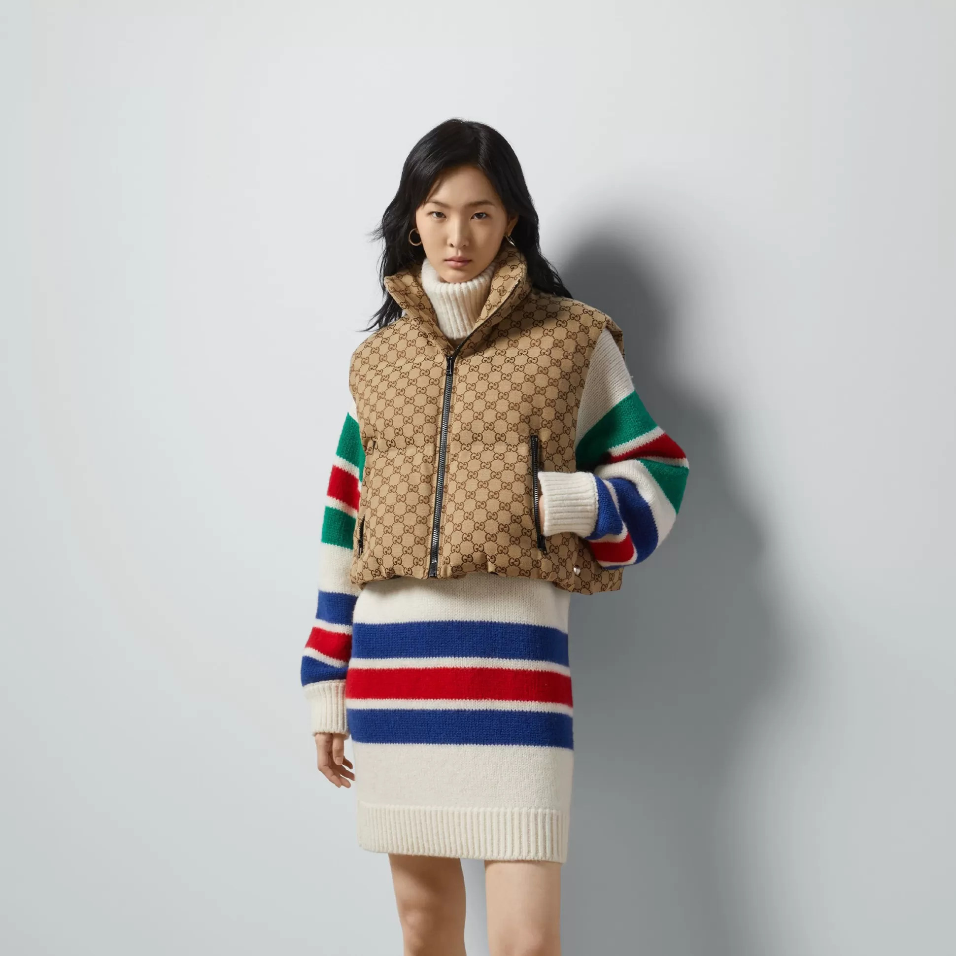 GUCCI Gg Canvas Padded Gilet-Women Winter Ready-To-Wear