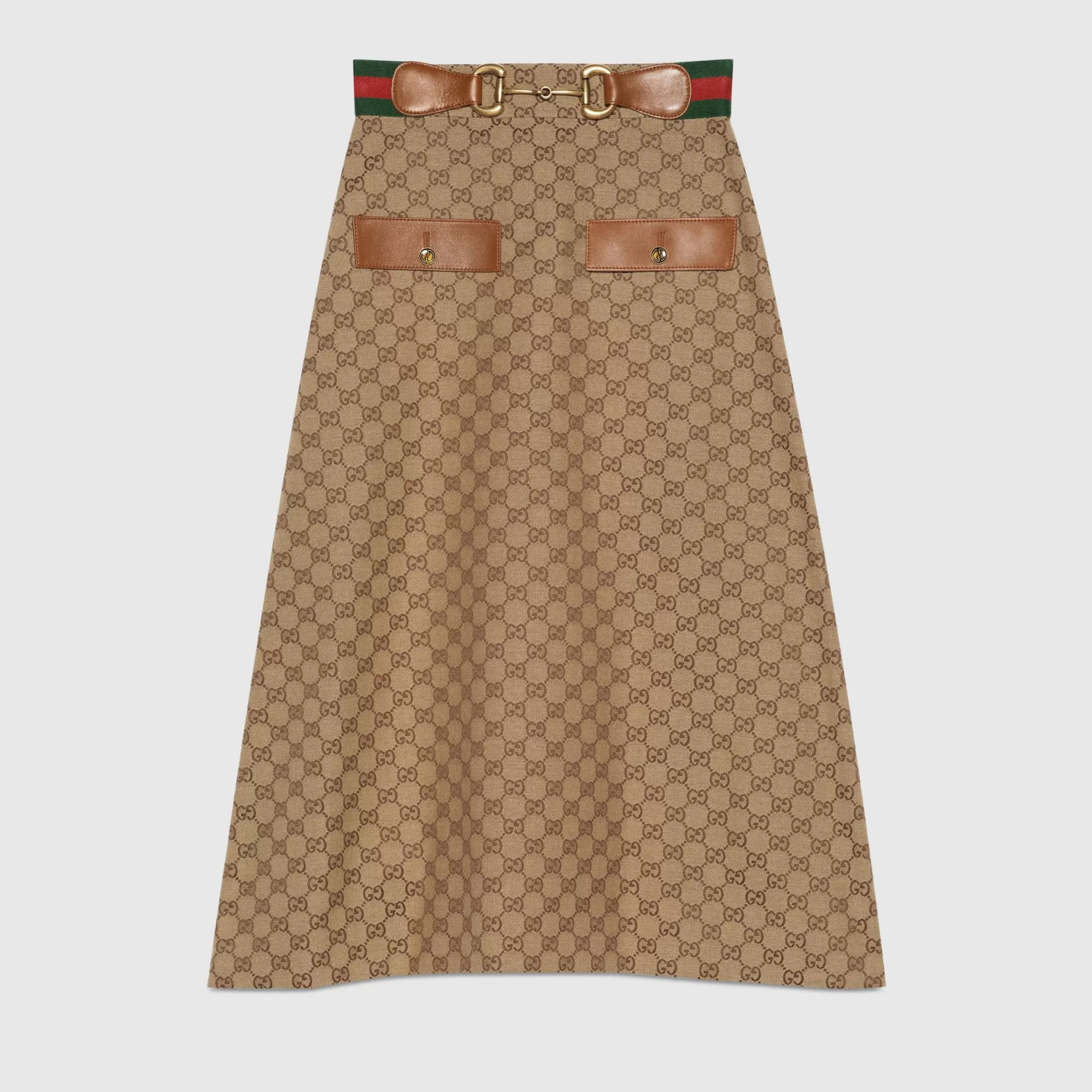 GUCCI Gg Canvas Skirt-Women Leather