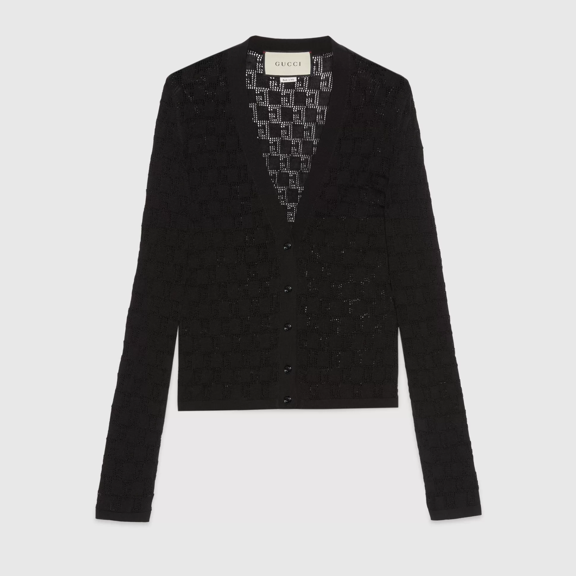 GUCCI Gg Cotton And Silk Blend Cardigan-Women Knitwear