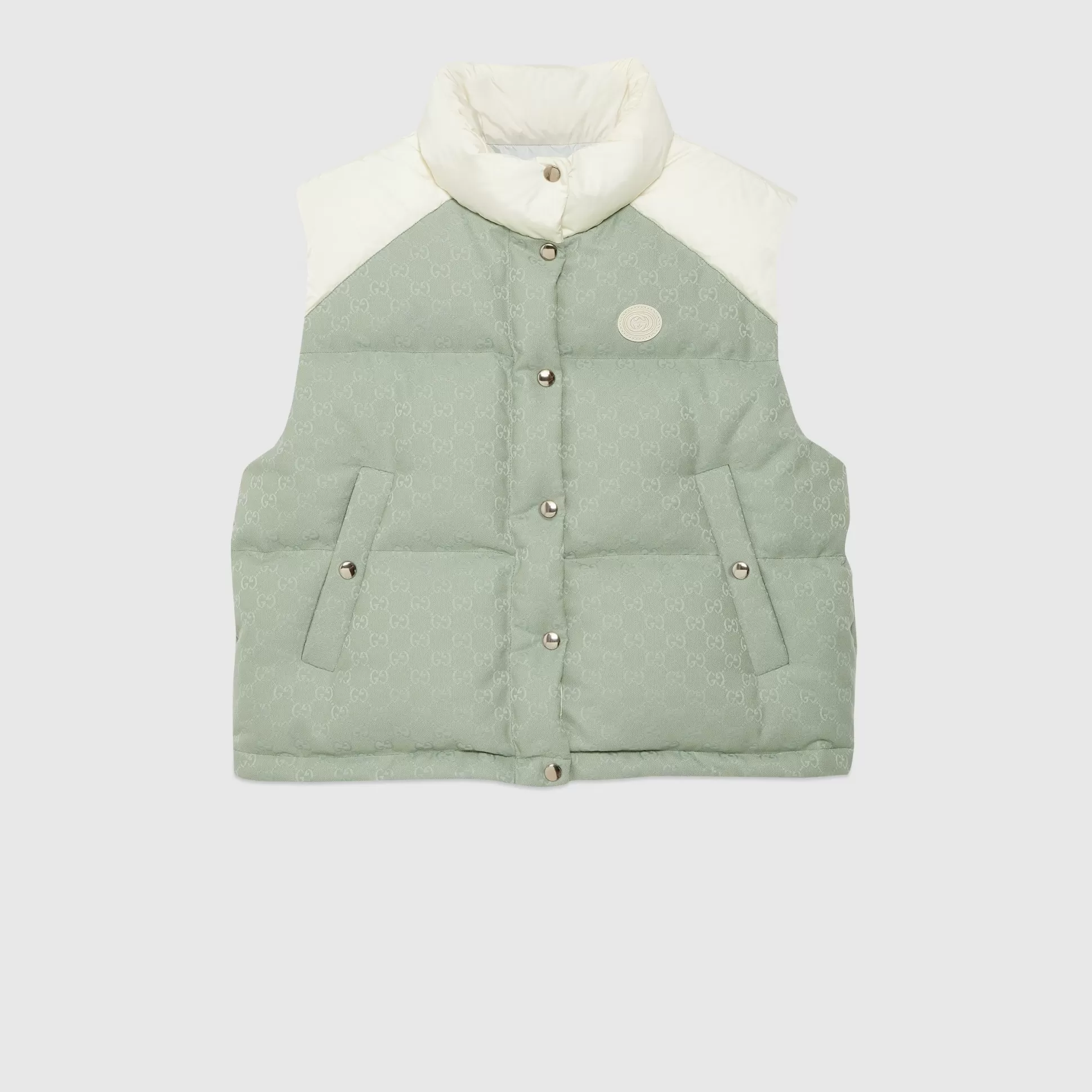 GUCCI Gg Cotton Canvas Padded Gilet-Women Outerwear