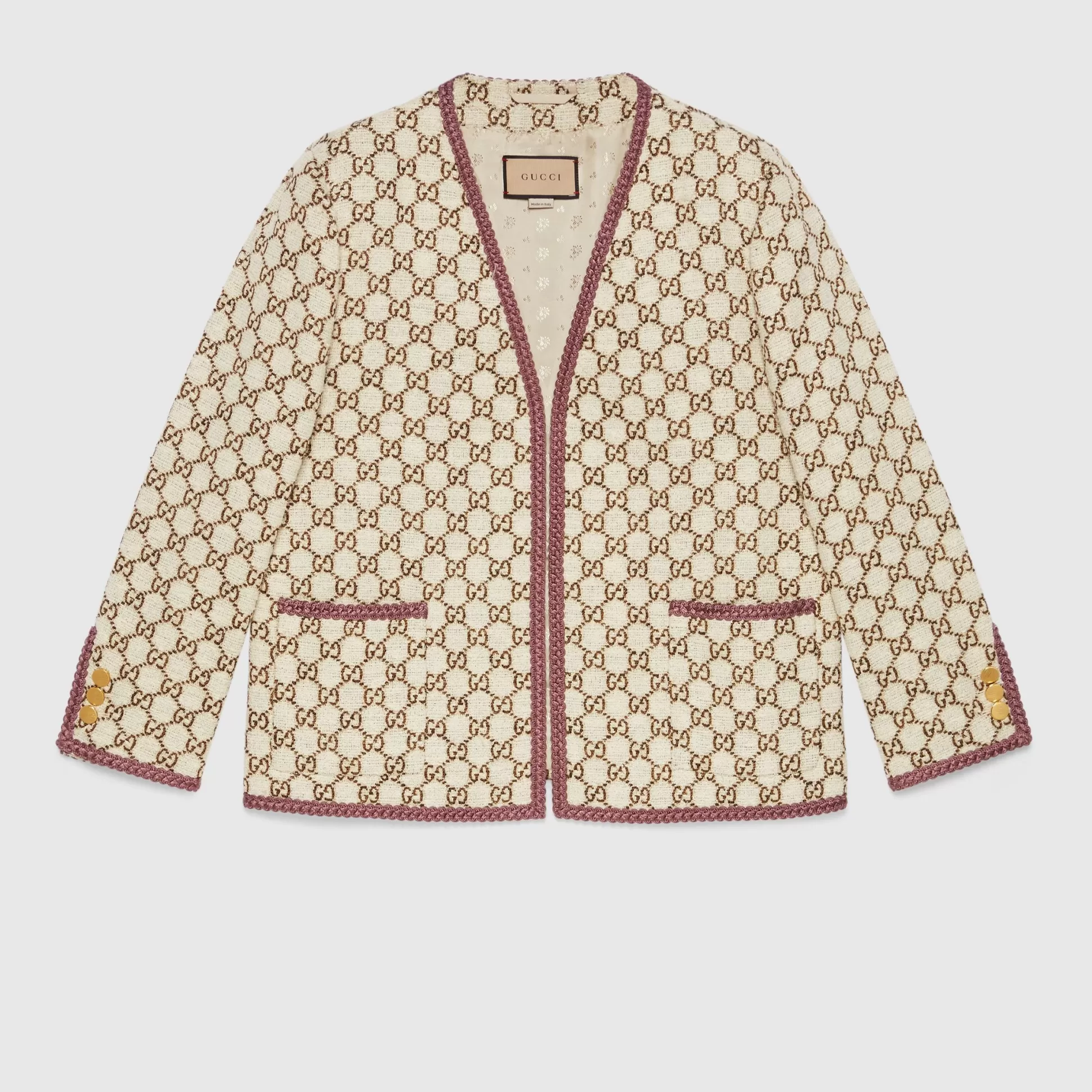 GUCCI Gg Cotton Tweed Jacket-Women Coats & Jackets