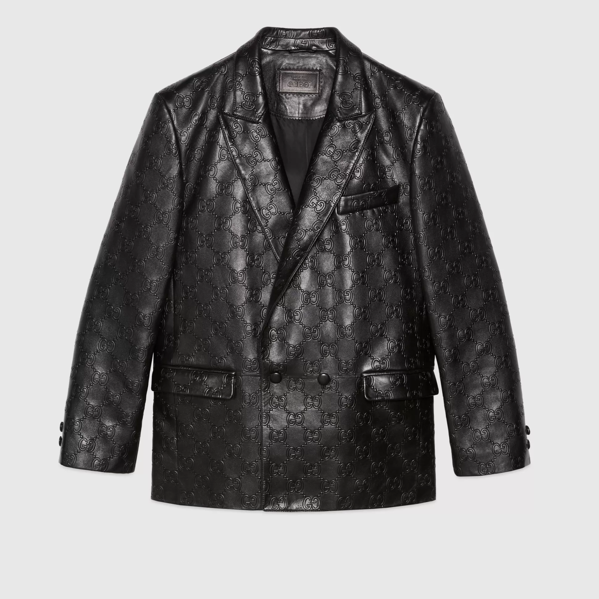 GUCCI Gg Leather Jacket-Men Leather