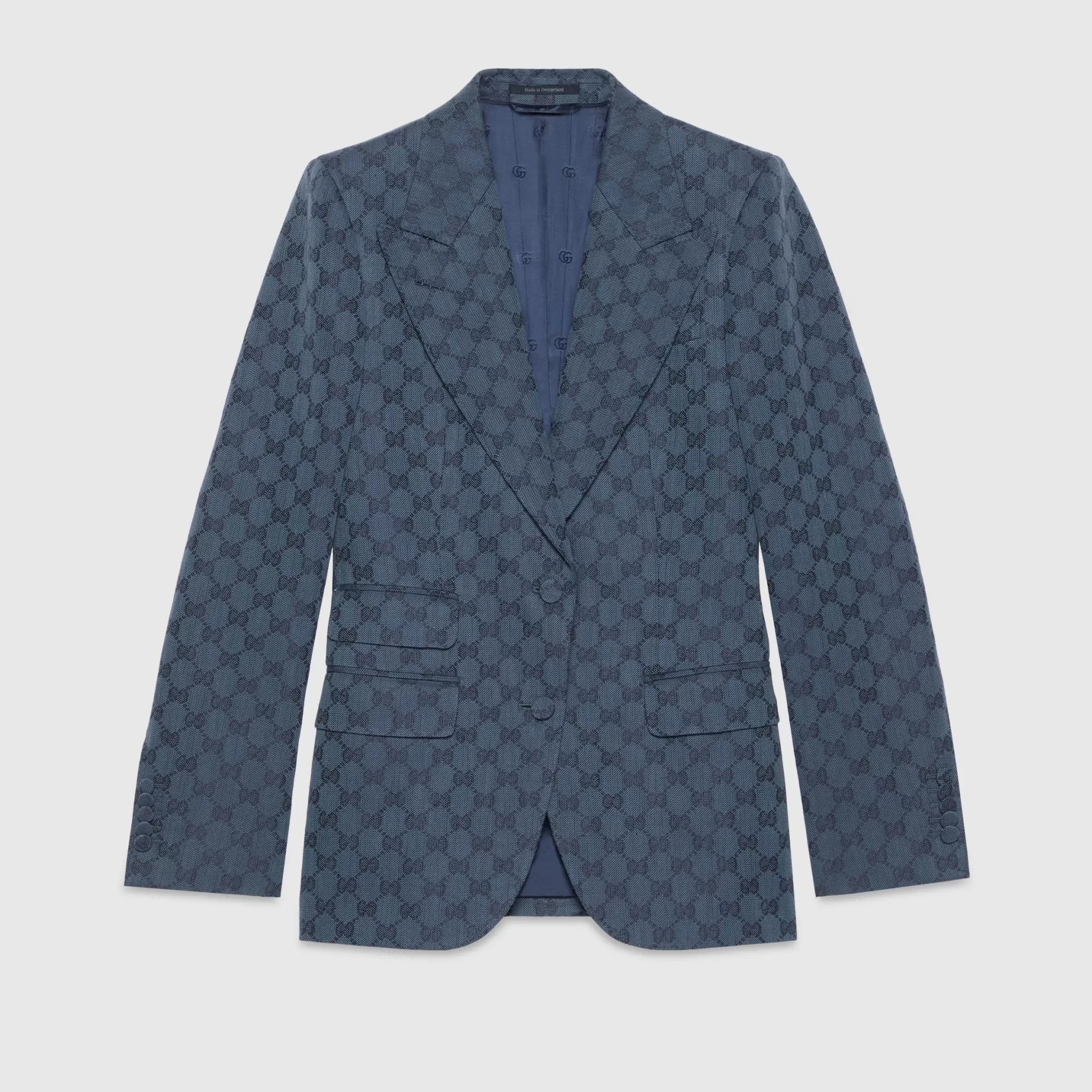 GUCCI Gg Linen Cotton Jacquard Jacket-Women Coats & Jackets
