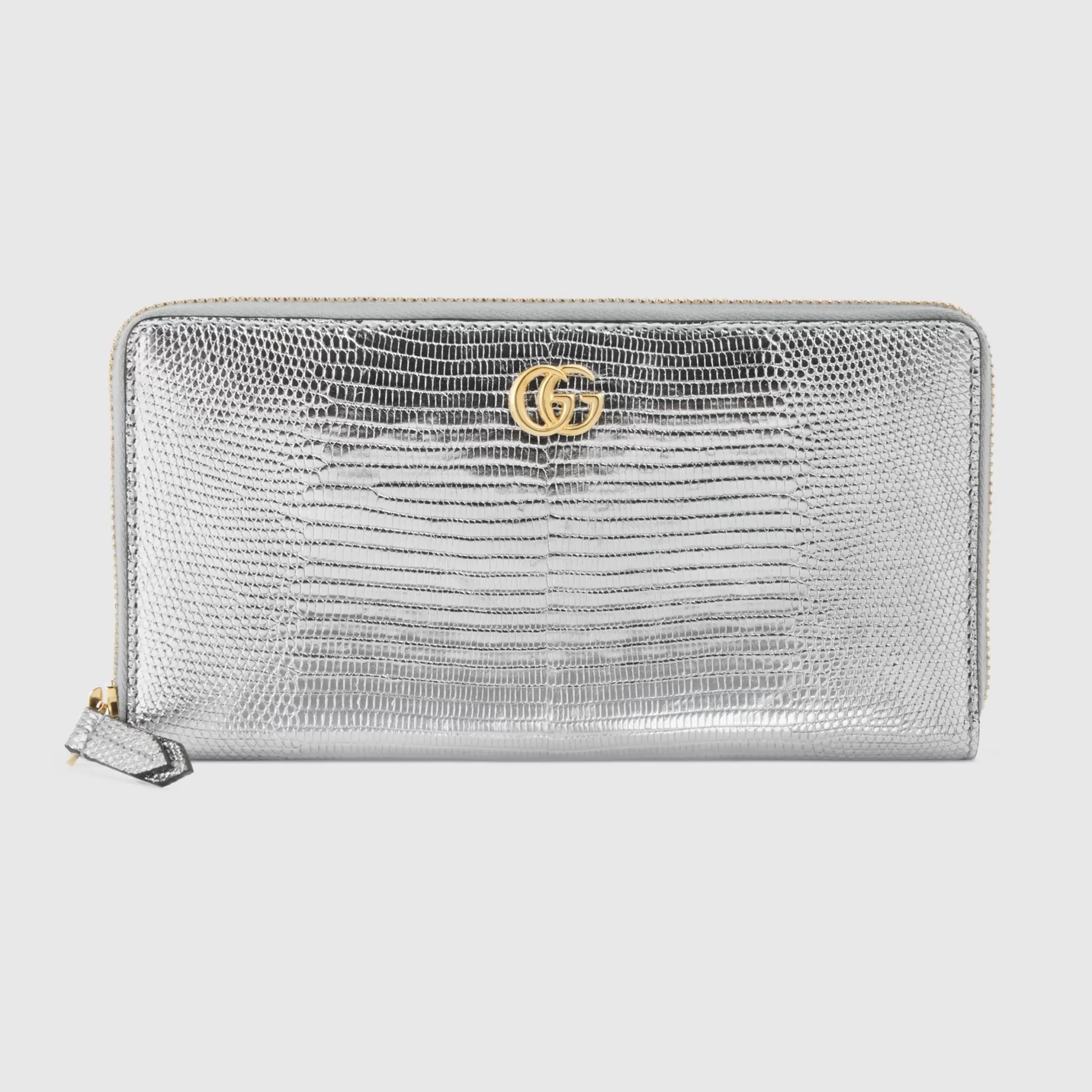 GUCCI Gg Marmont Lizard Zip Around Wallet-Women Precious Accessories