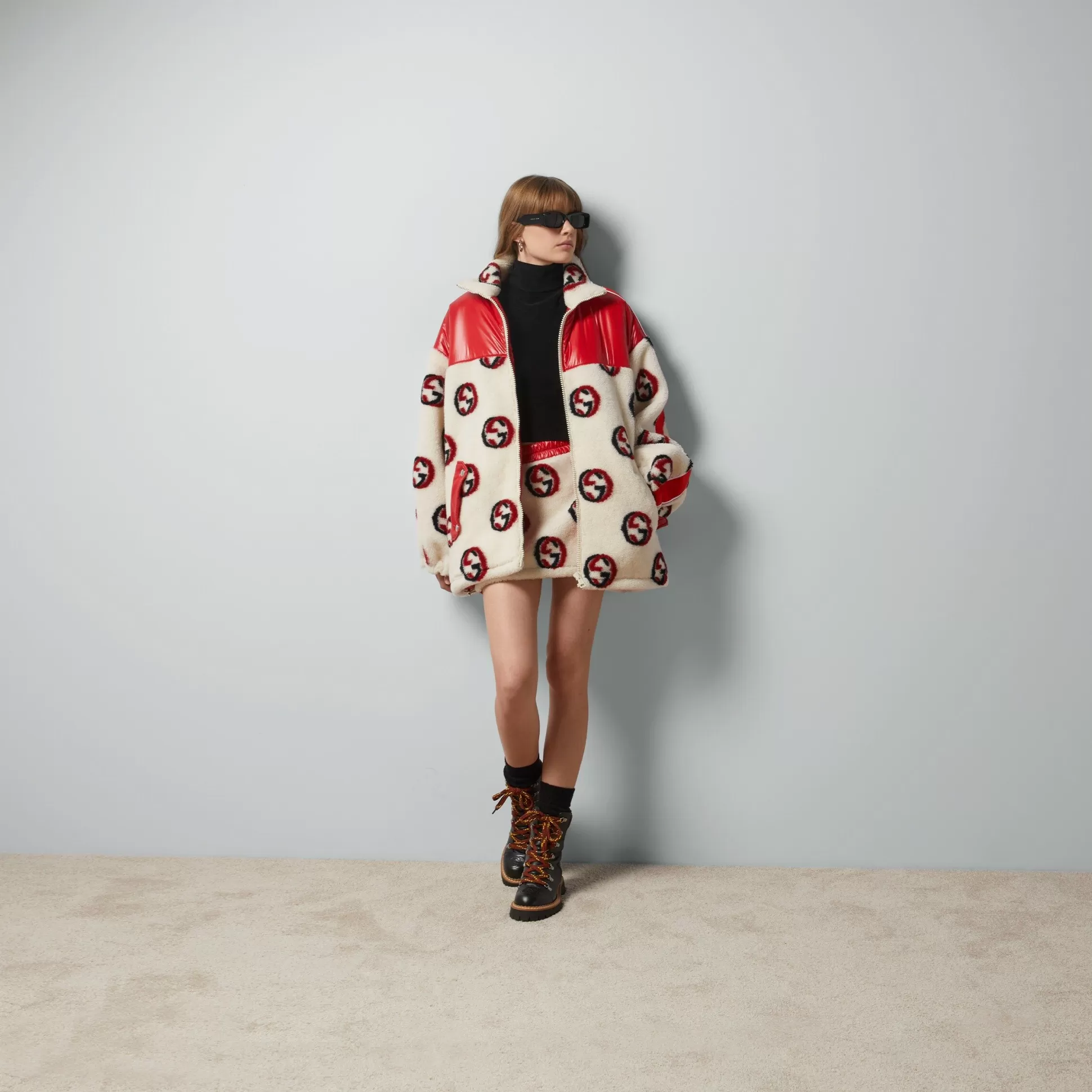 GUCCI Gg Wool Fleece Jacquard Skirt-Women Winter Ready-To-Wear