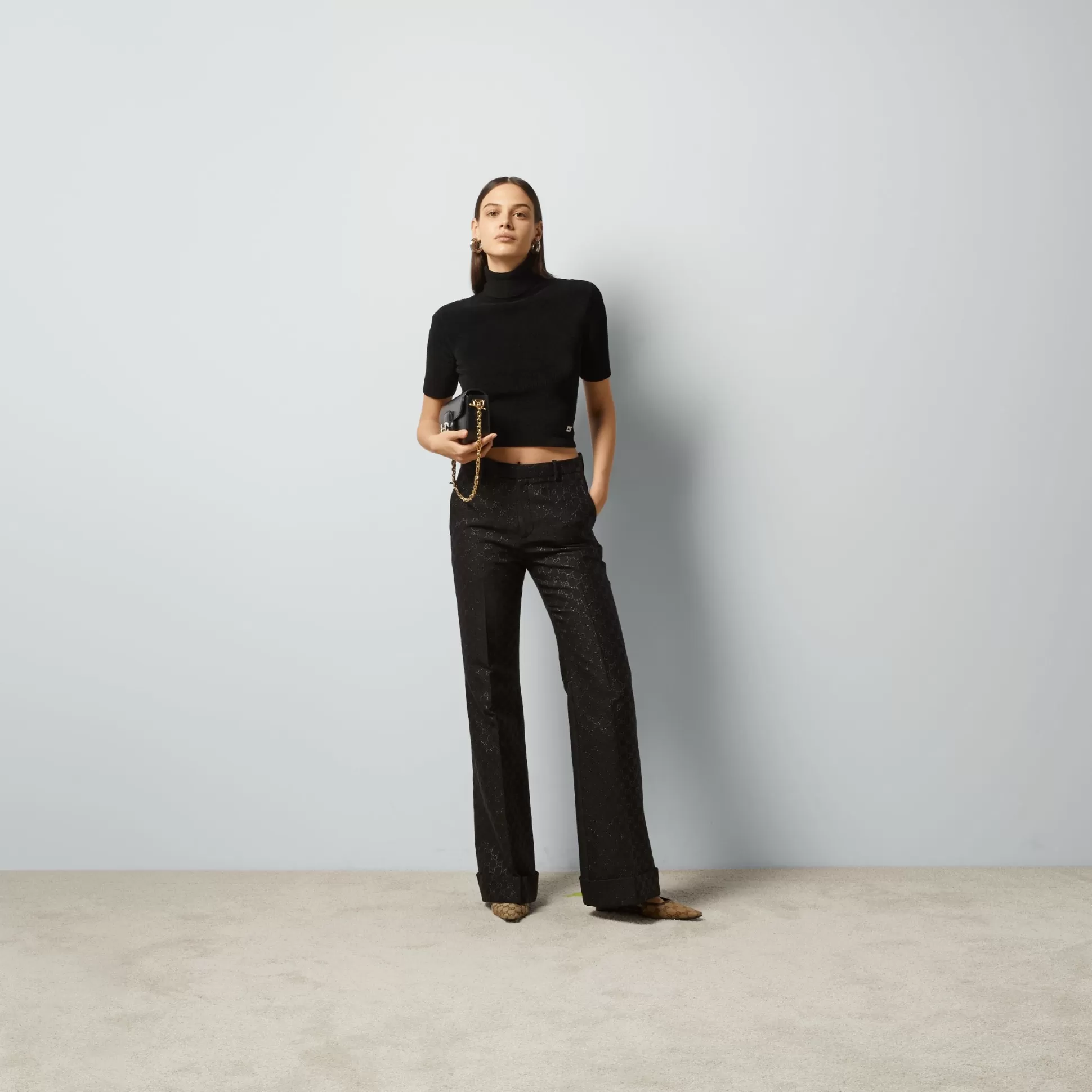 GUCCI Gg Wool Lame Pant-Women Cocktail & Evening