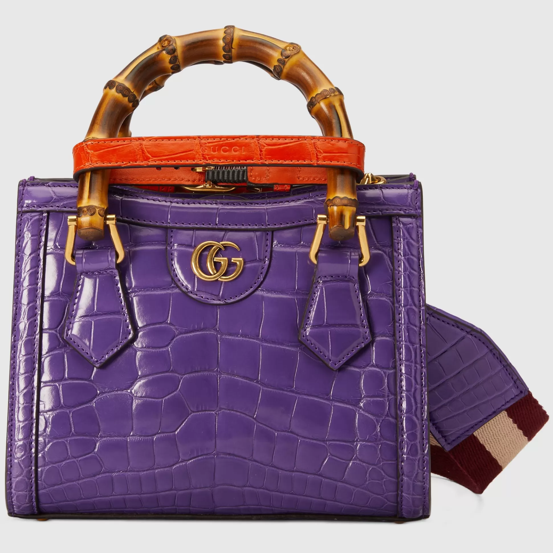 GUCCI Diana Mini Crocodile Bag-Women Precious Handbags