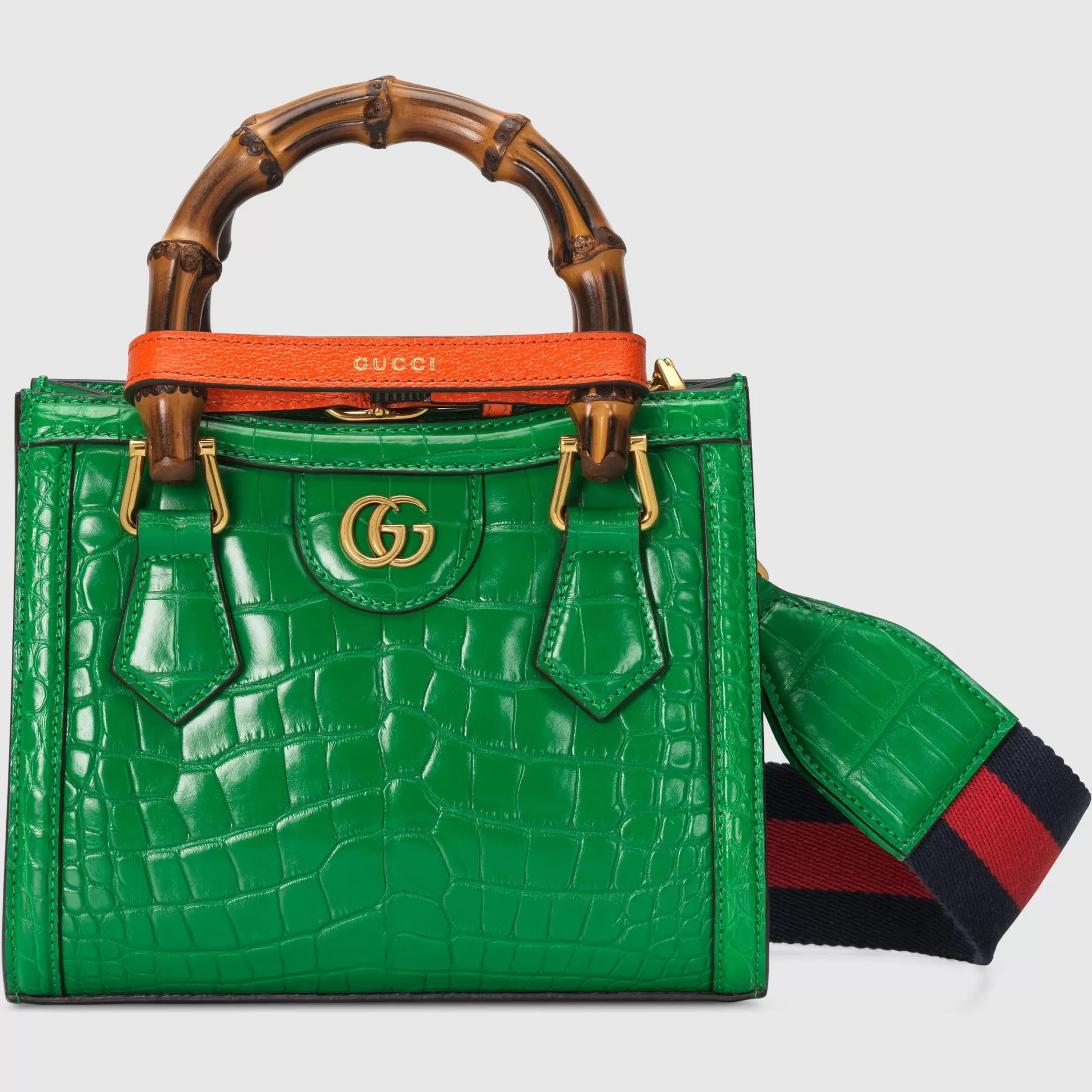 GUCCI Diana Mini Crocodile Tote Bag-Women Precious Handbags