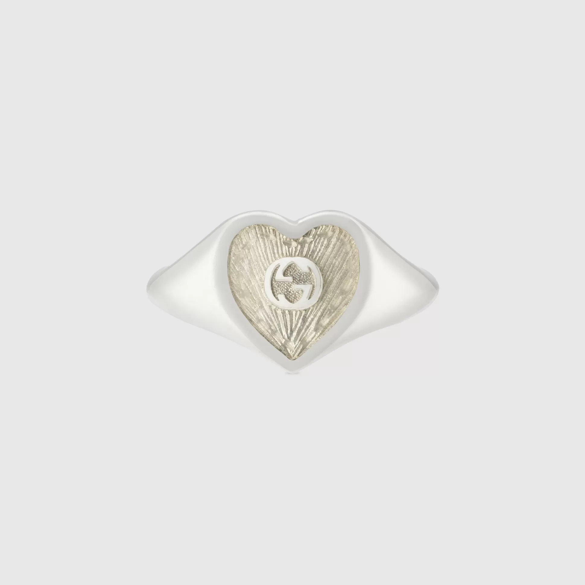 GUCCI Heart Ring With Interlocking G- Rings