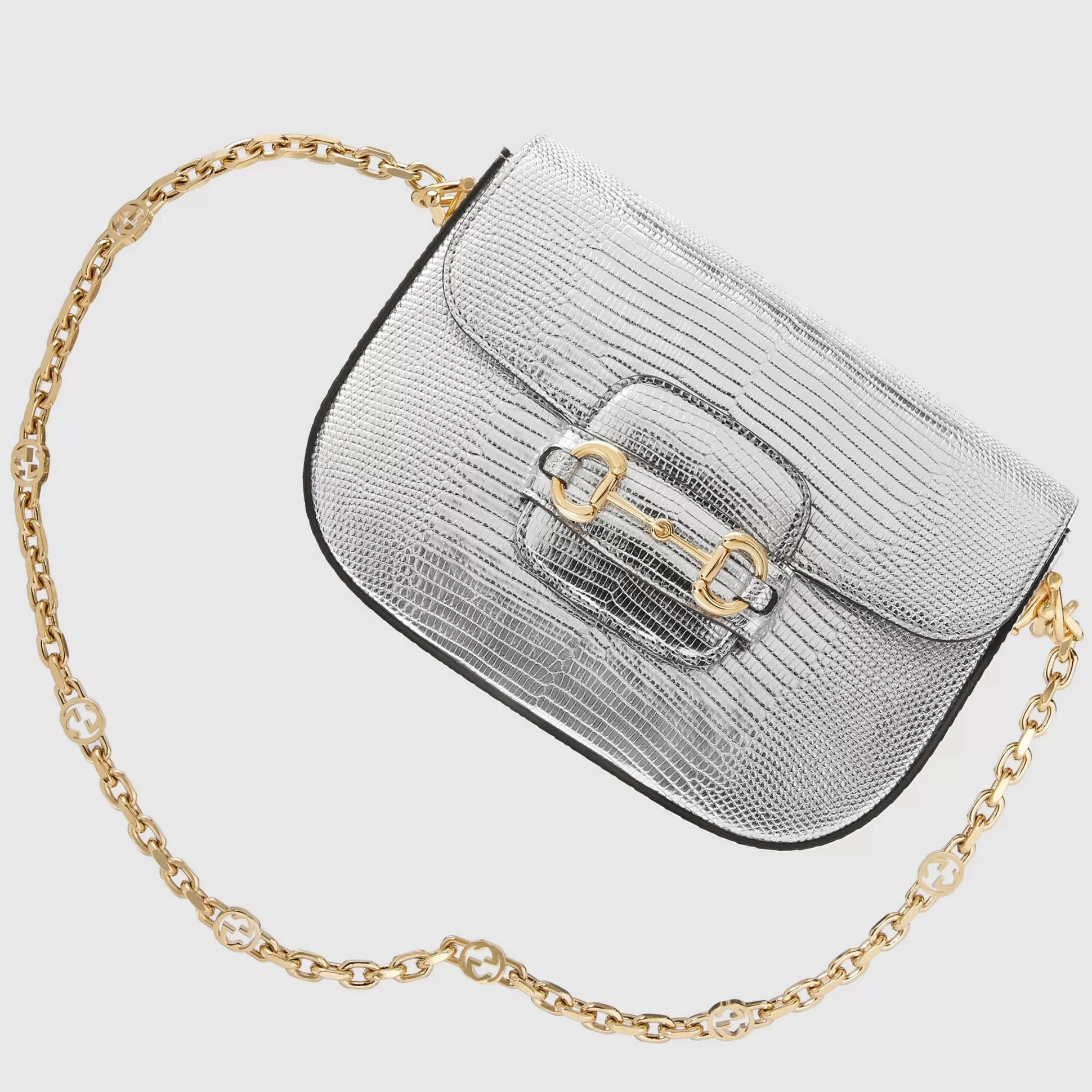 GUCCI Horsebit 1955 Lizard Mini Bag-Women Precious Handbags
