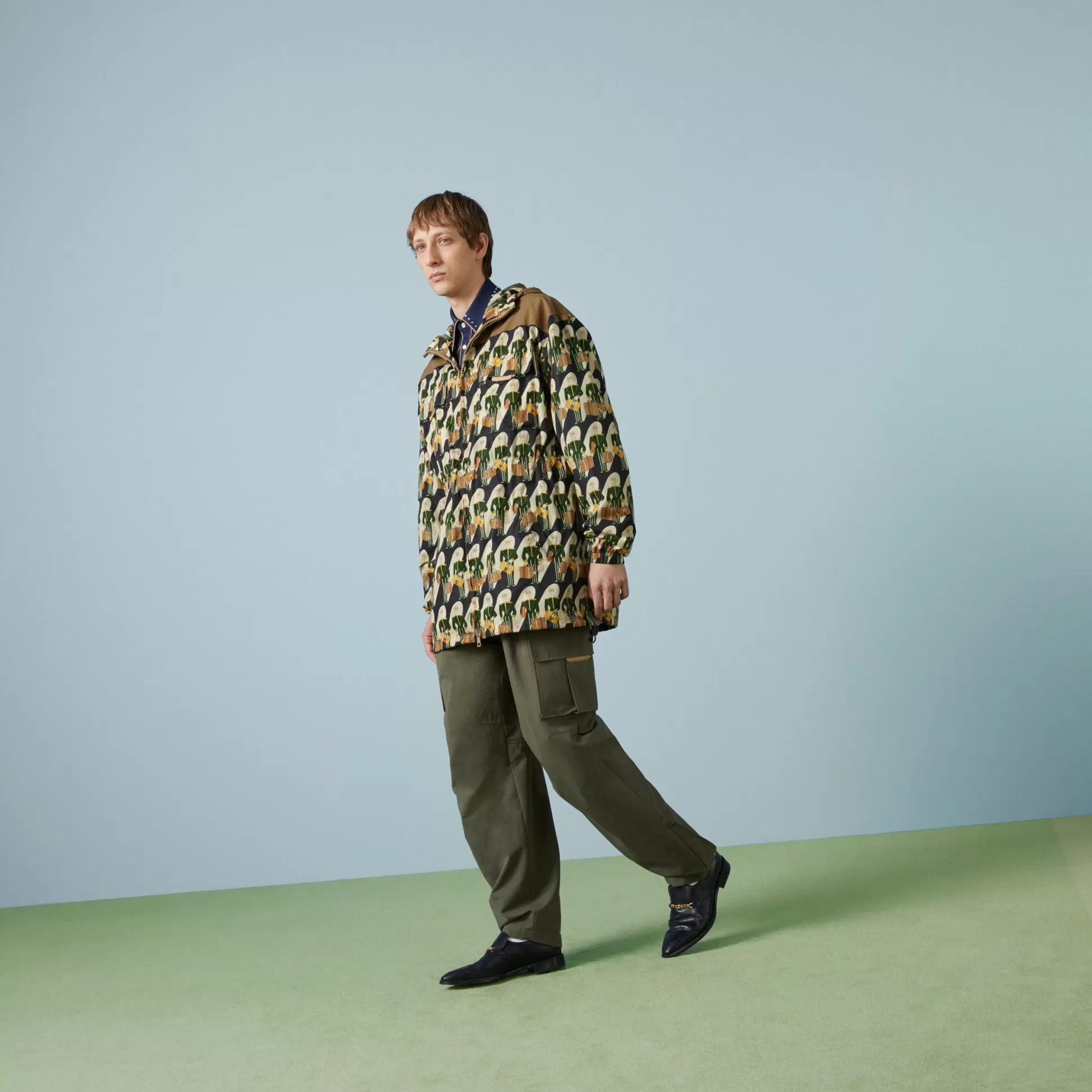GUCCI Porter Print Fabric Jacket-Men Outerwear