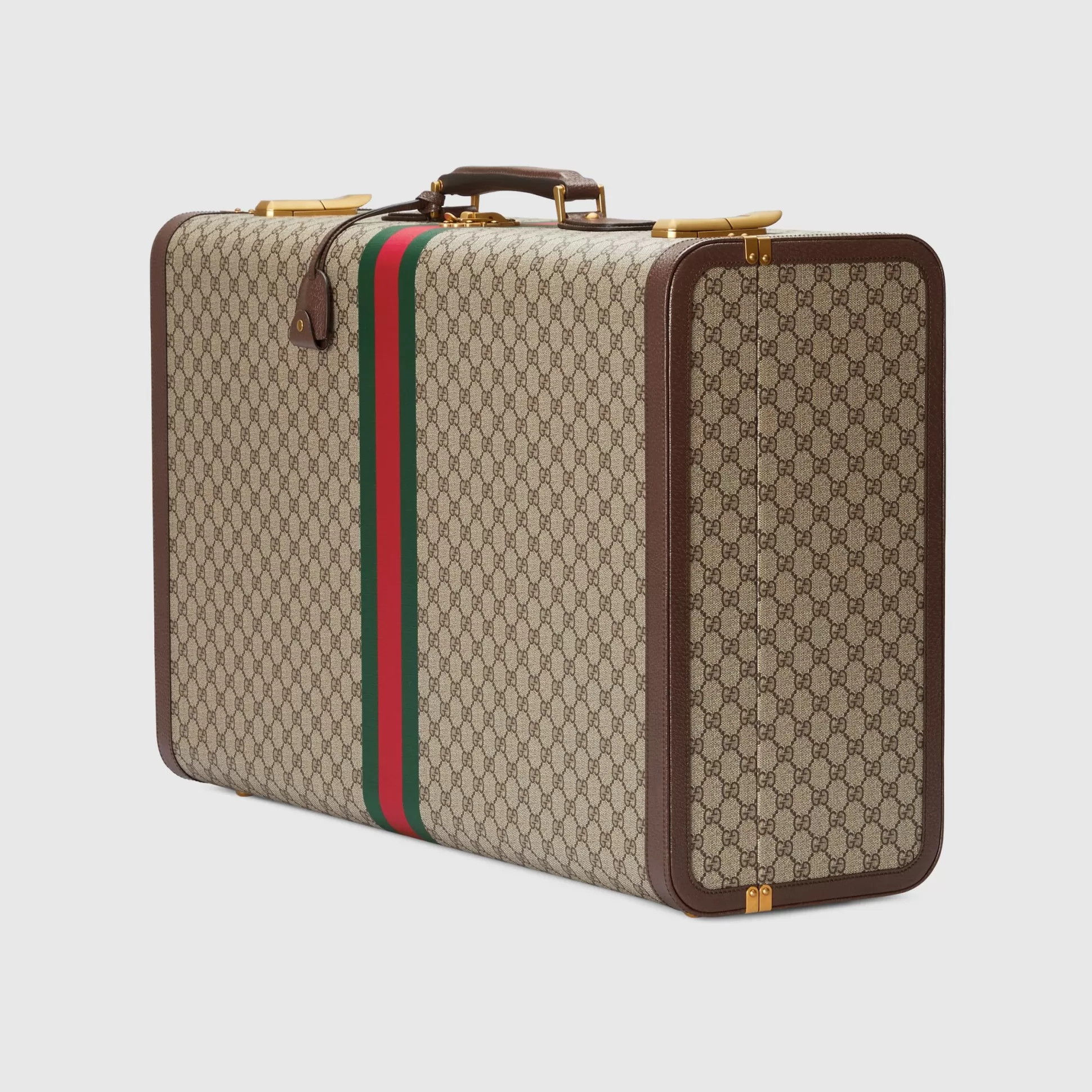 GUCCI Savoy Extra Large Suitcase With Web-Men Hard Sided Luggage